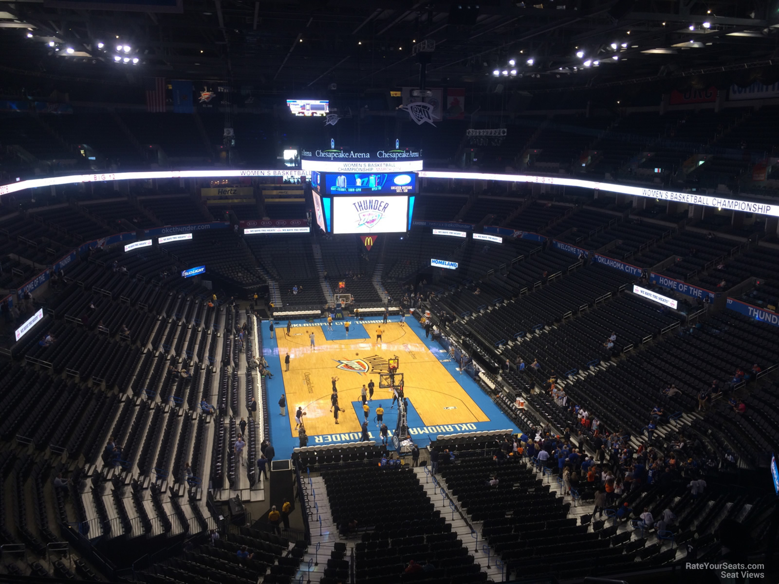 section 302, row j seat view  for basketball - paycom center