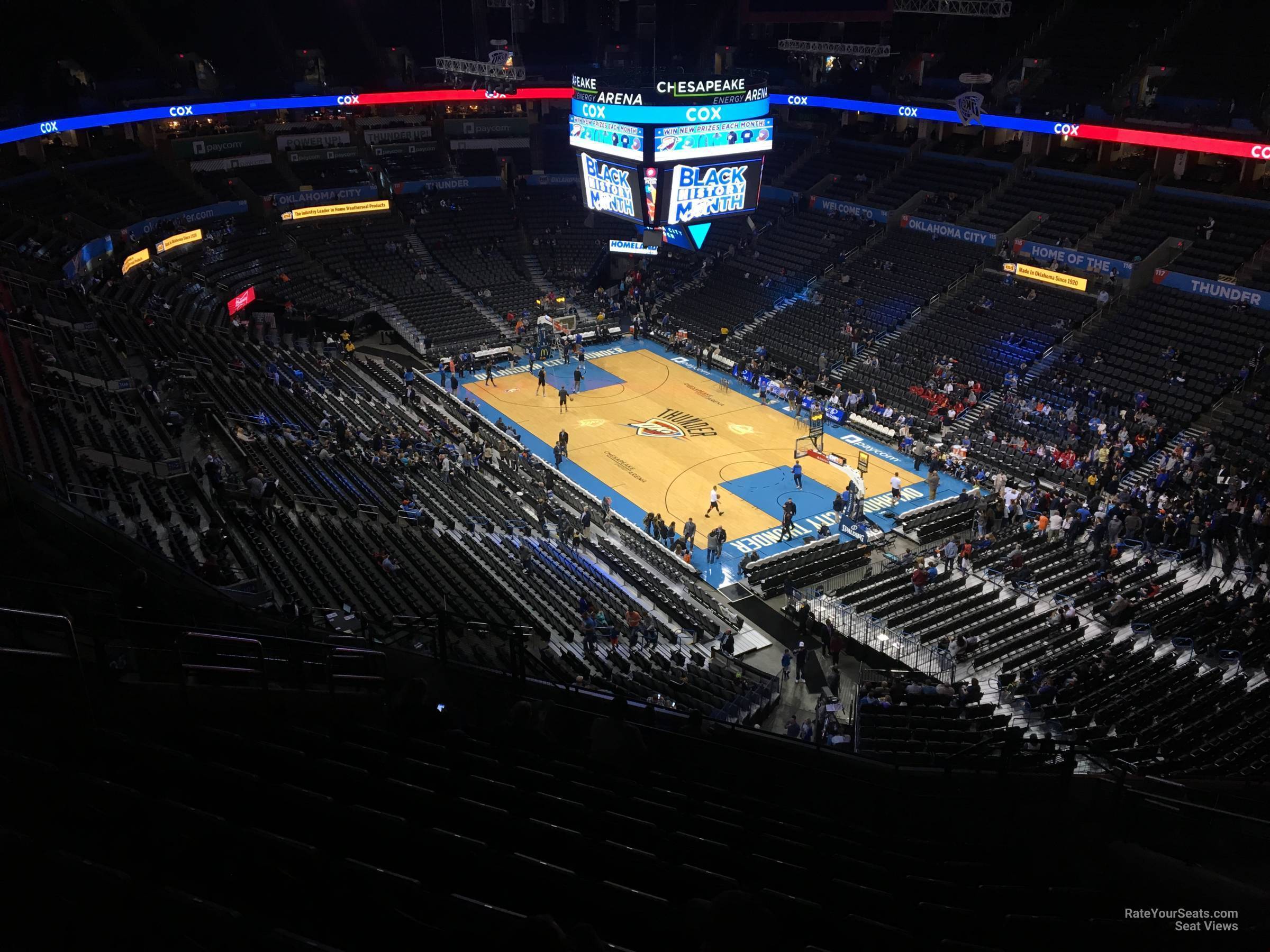 section 304, row p seat view  for basketball - paycom center