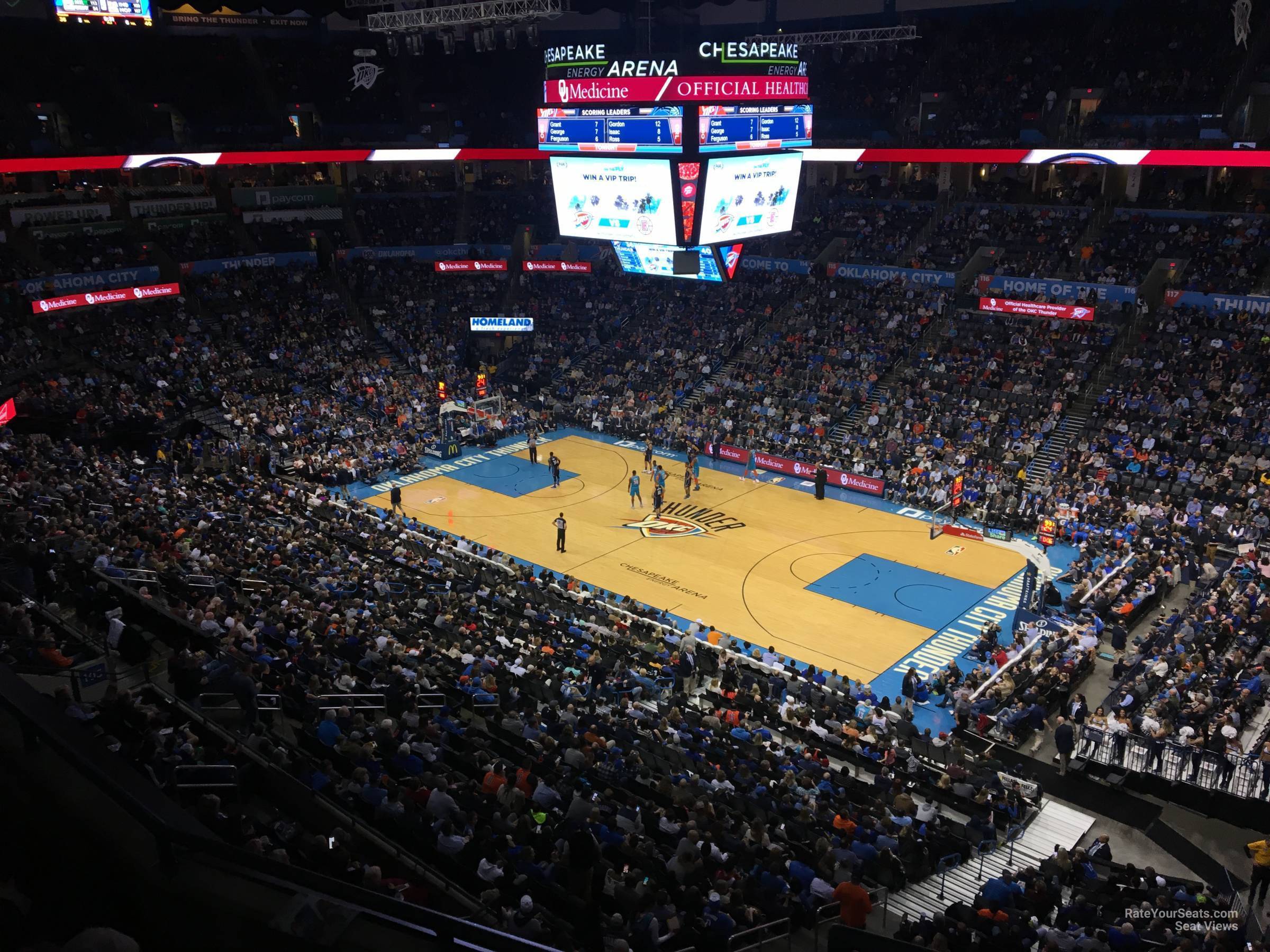 section 306, row a seat view  for basketball - paycom center