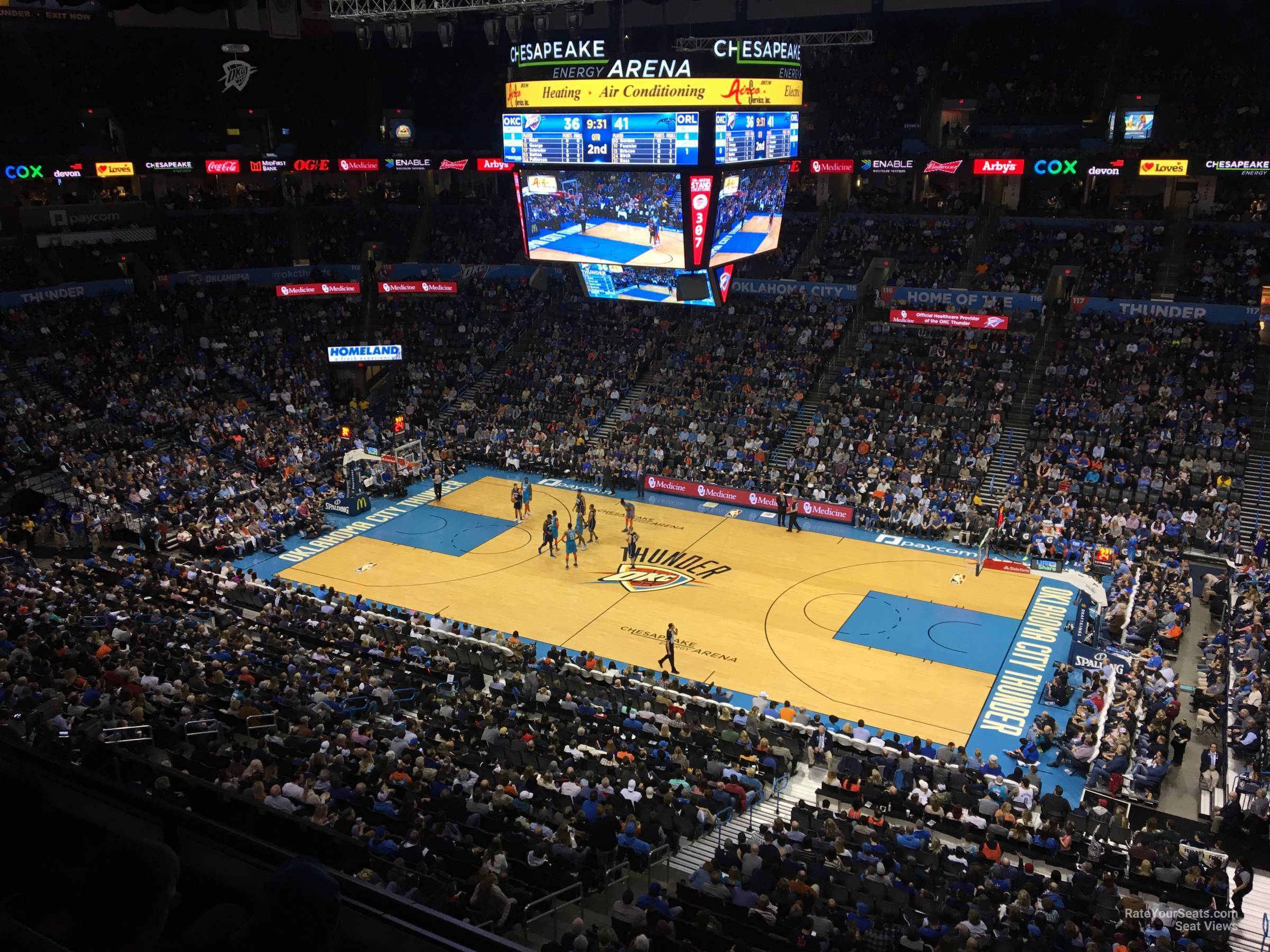 section 307, row a seat view  for basketball - paycom center