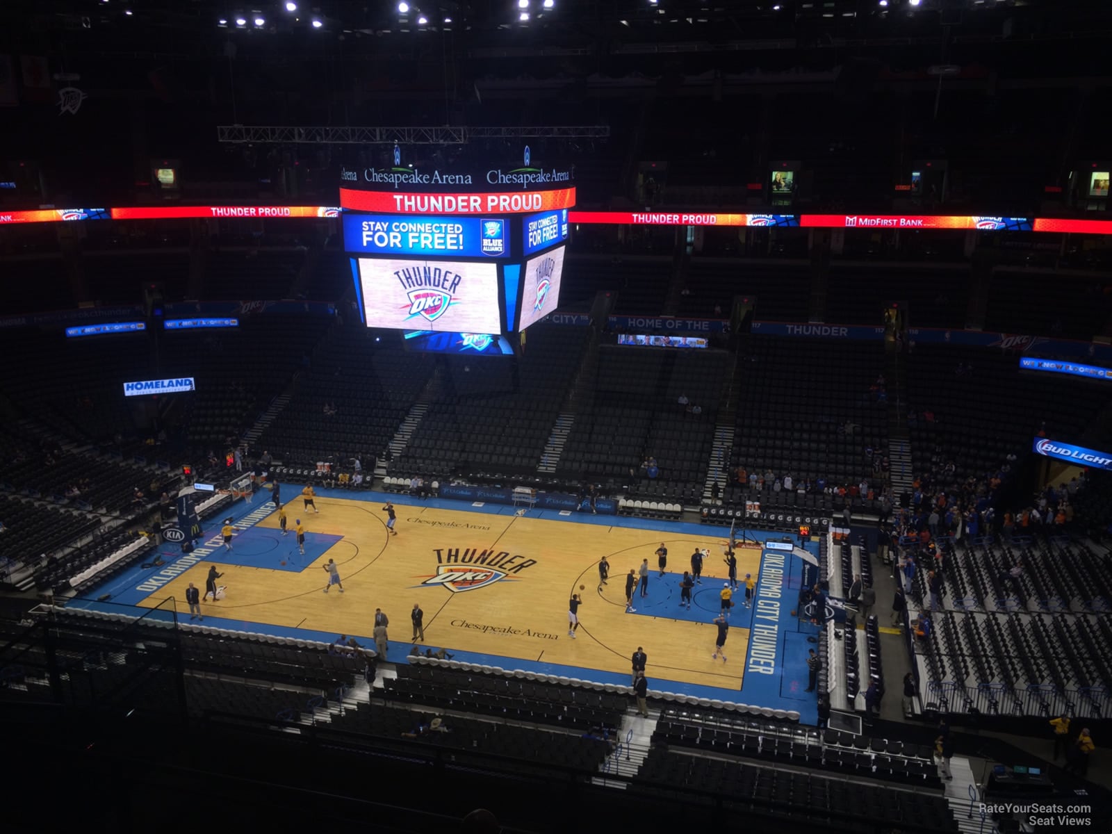section 307, row j seat view  for basketball - paycom center