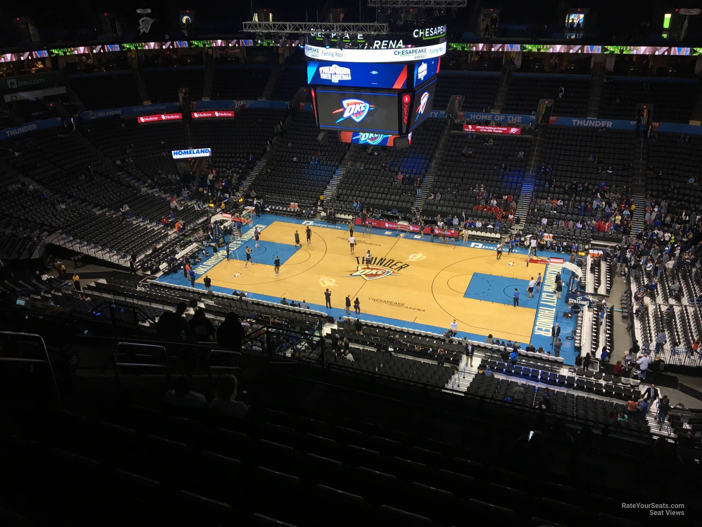 section 307, row p seat view  for basketball - paycom center