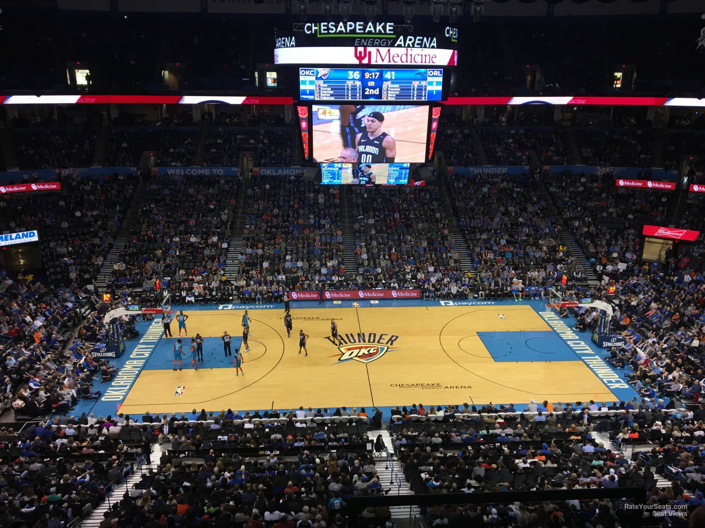 section 309, row a seat view  for basketball - paycom center