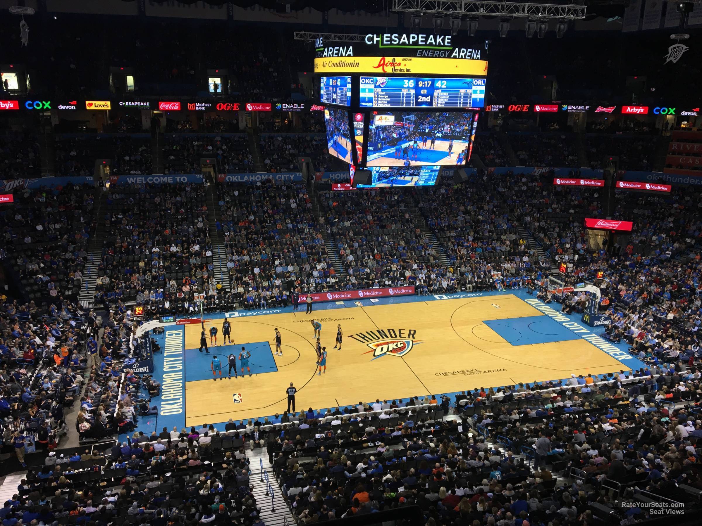 section 310, row a seat view  for basketball - paycom center
