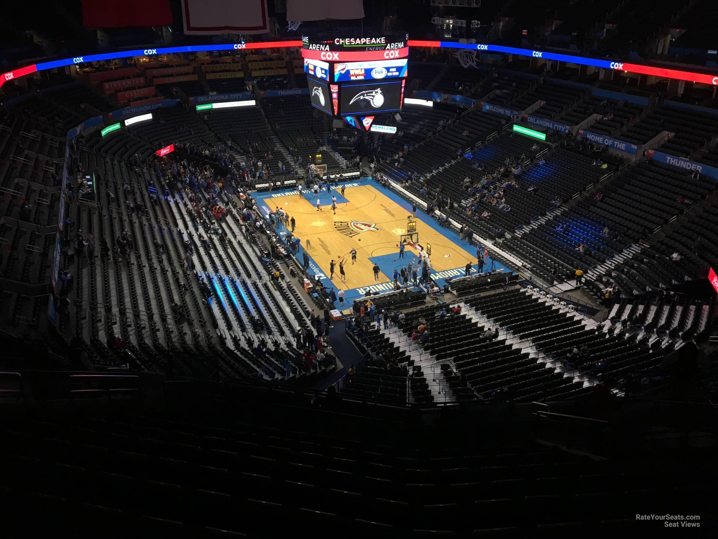section 318, row p seat view  for basketball - paycom center