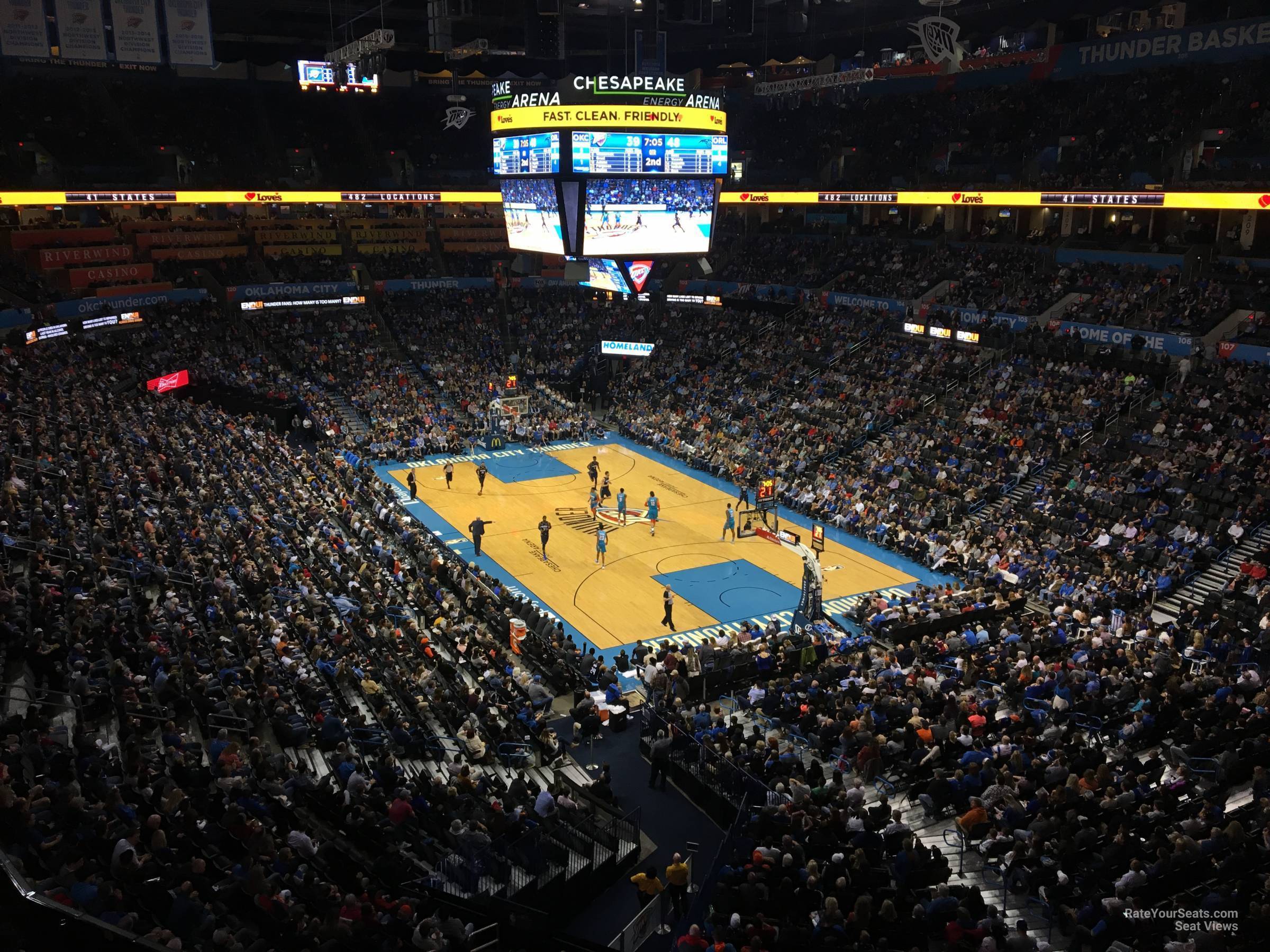 section 319, row a seat view  for basketball - paycom center