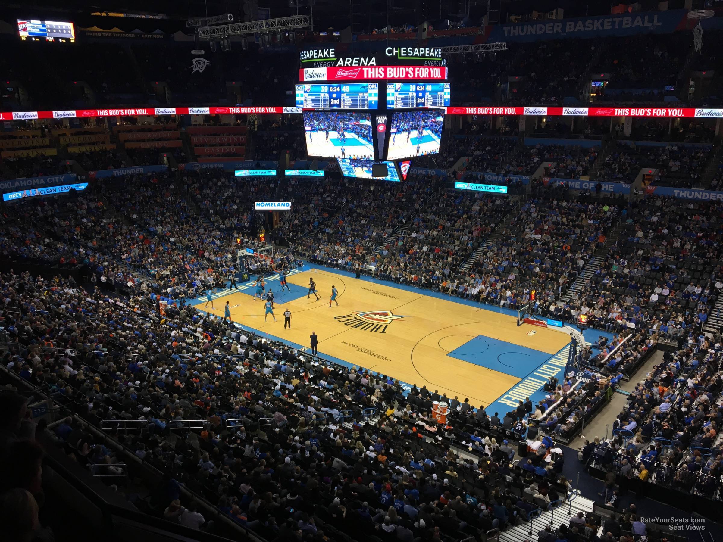 section 321, row a seat view  for basketball - paycom center
