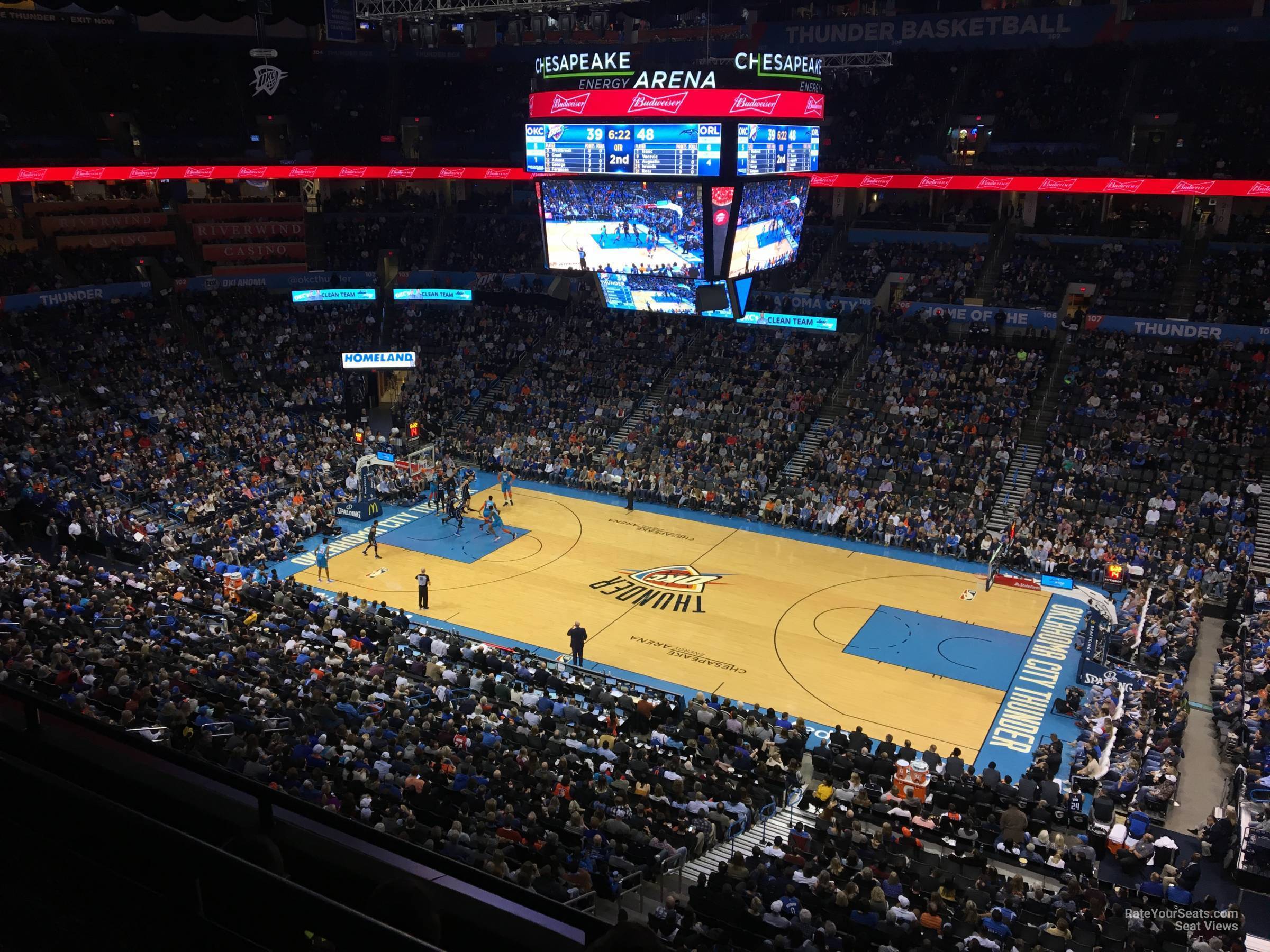 section 322, row a seat view  for basketball - paycom center