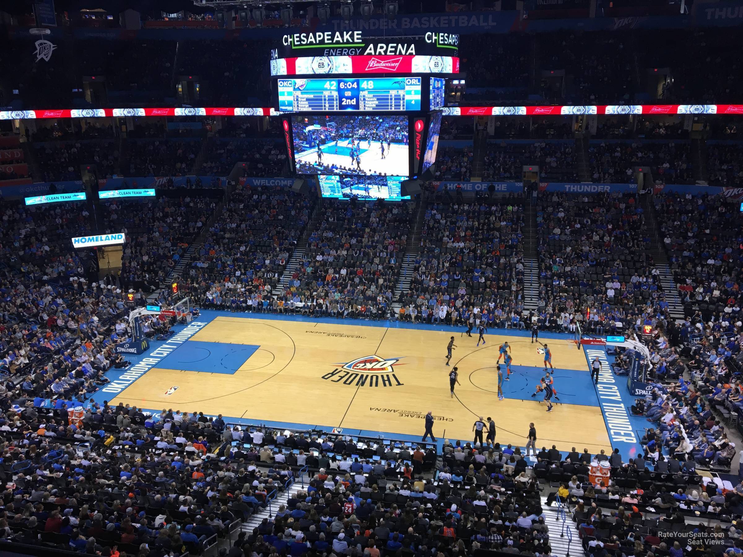 section 323, row a seat view  for basketball - paycom center