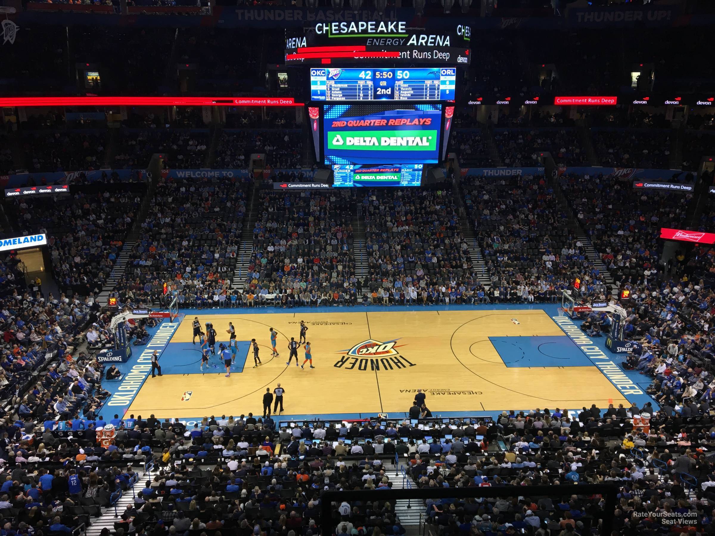 section 324, row a seat view  for basketball - paycom center