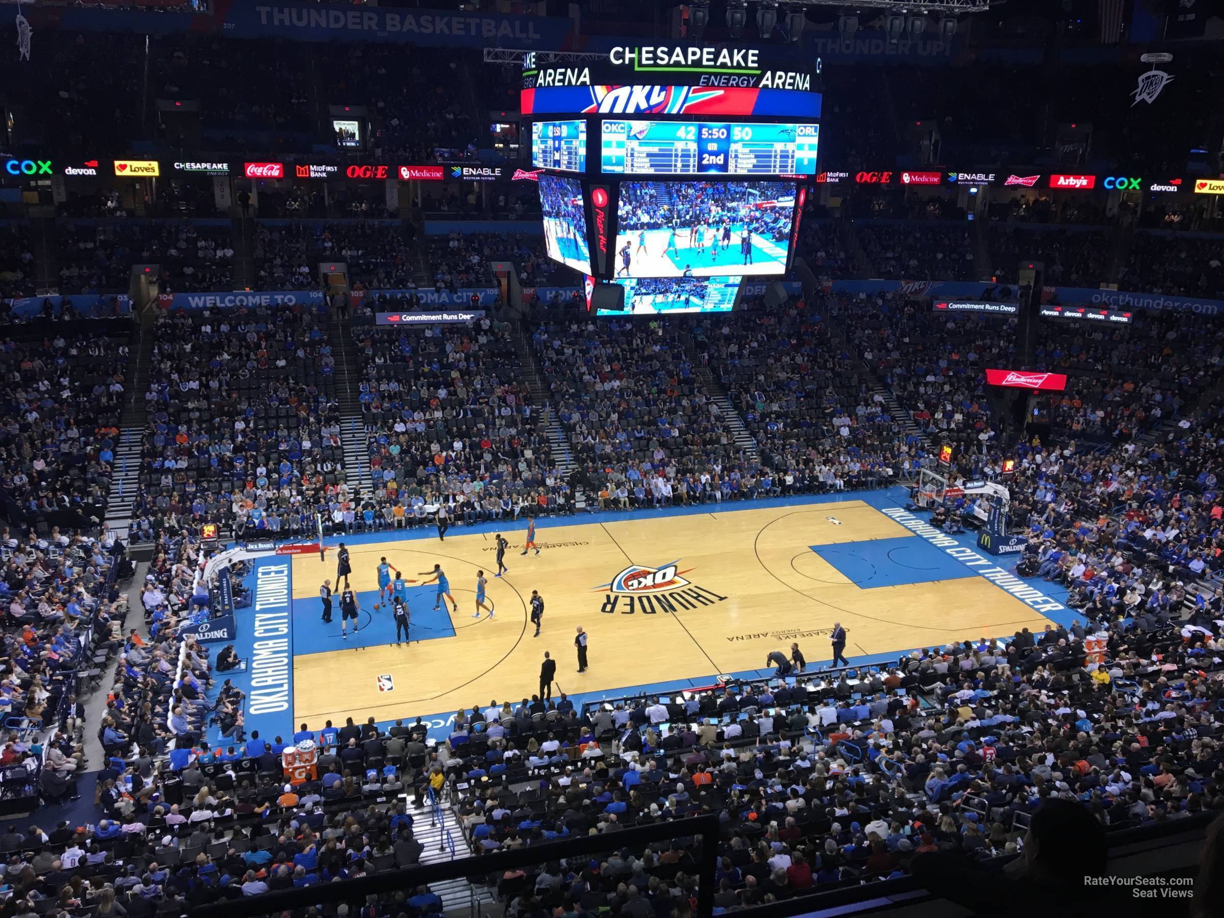 section 325, row a seat view  for basketball - paycom center