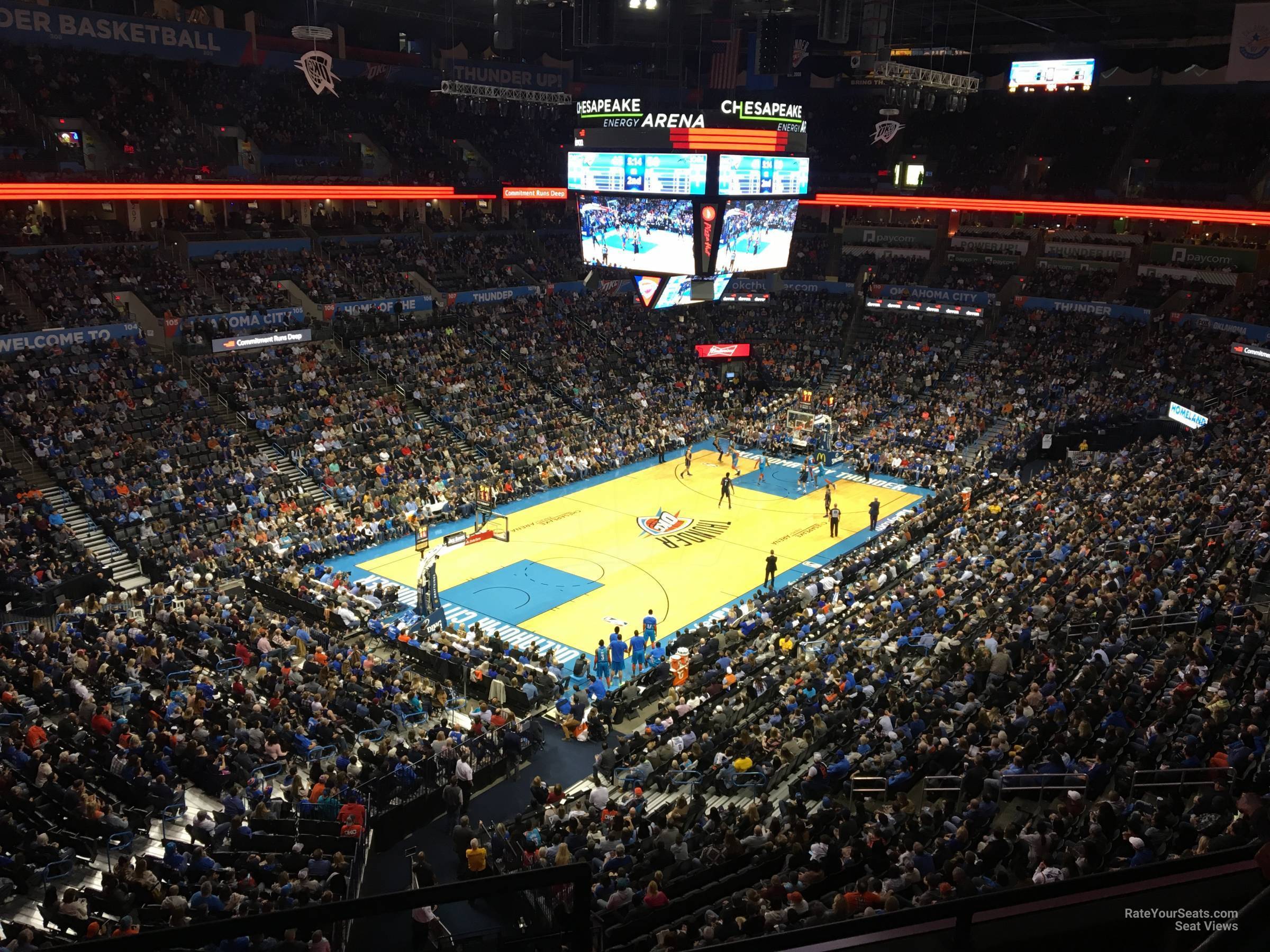 section 328, row a seat view  for basketball - paycom center