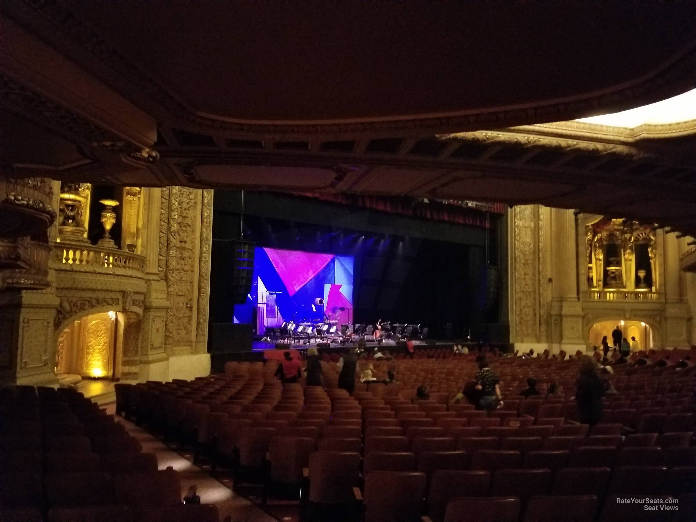 main floor 1l, row q seat view  - chicago theatre