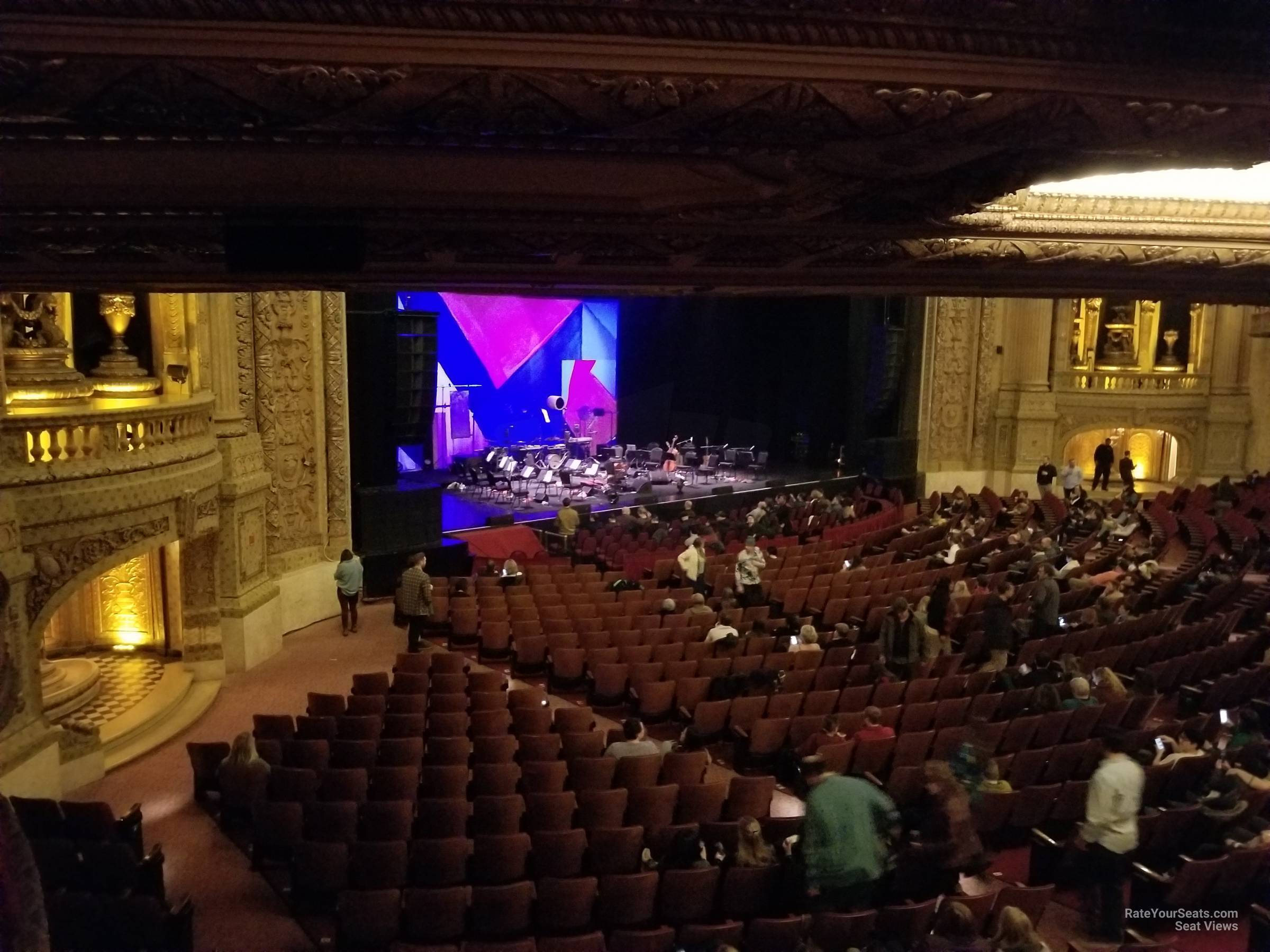 mezzanine box v seat view  - chicago theatre