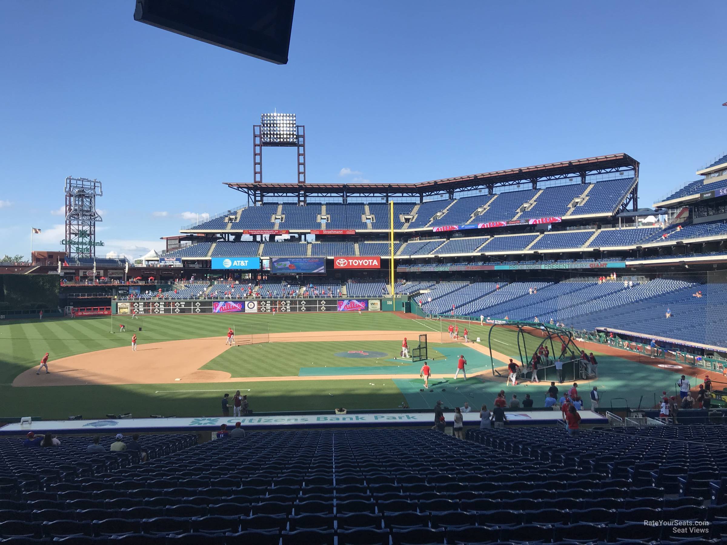 section 130, row 35 seat view  for baseball - citizens bank park