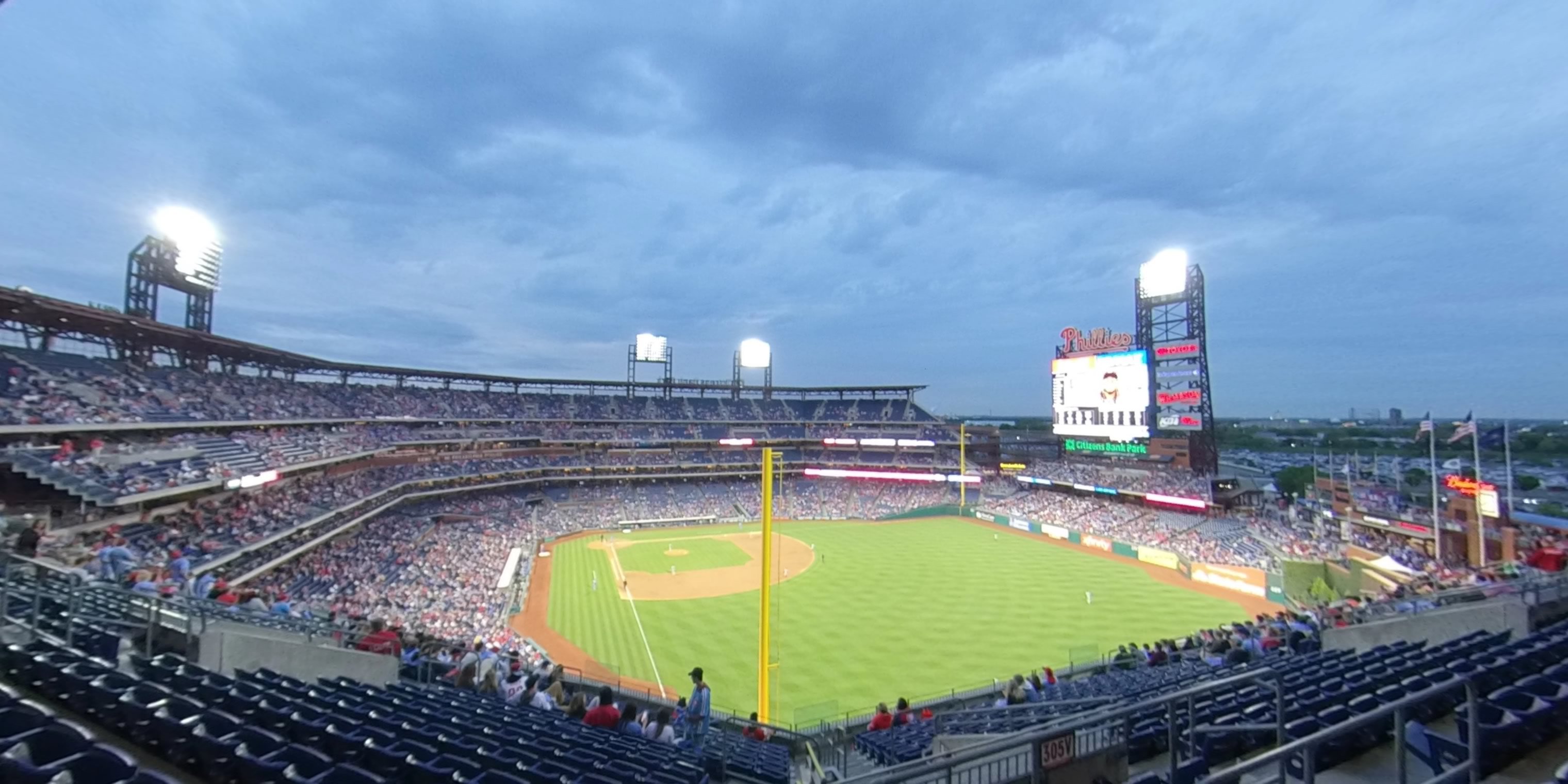 section 305 panoramic seat view  for baseball - citizens bank park
