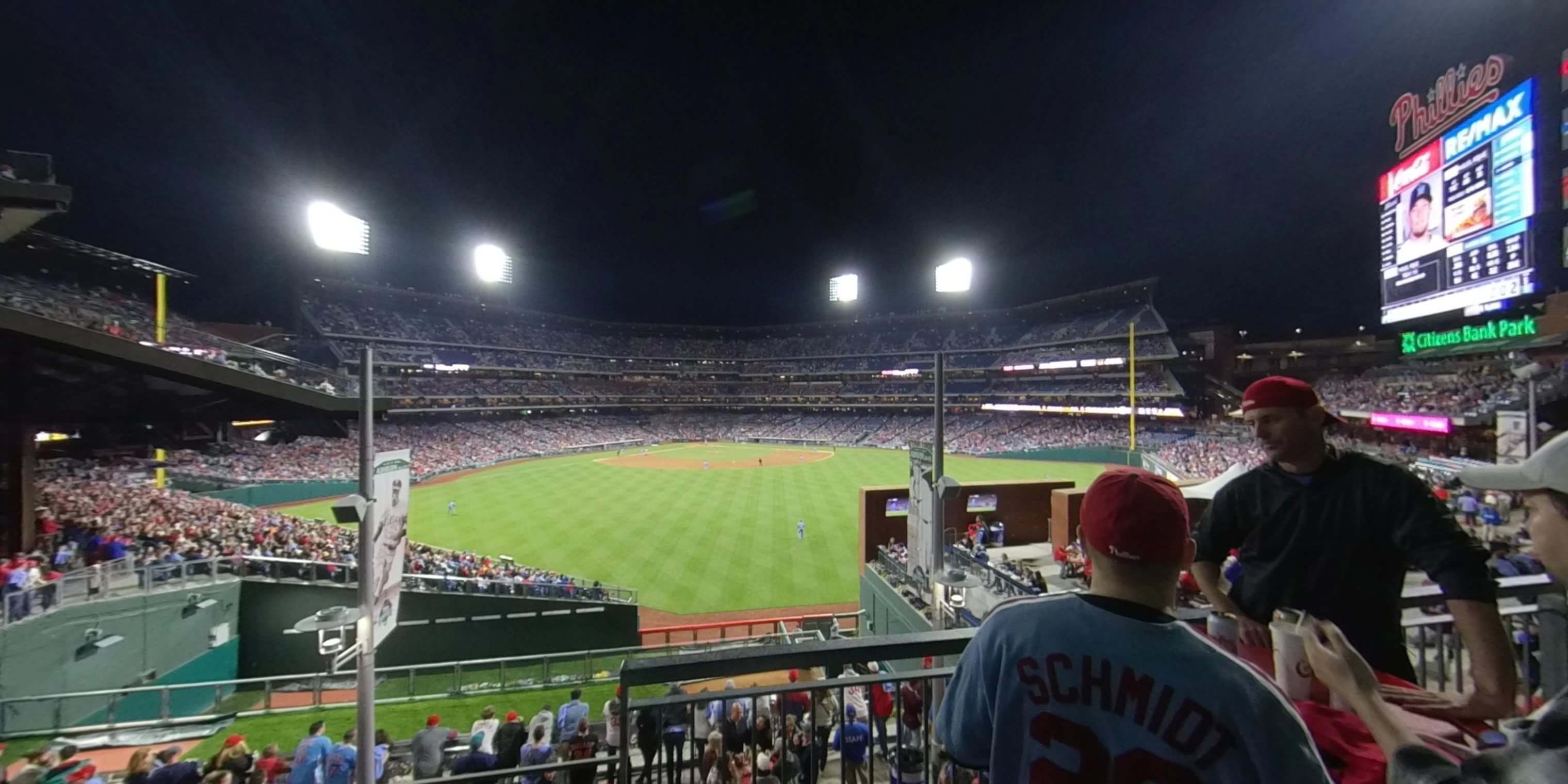 rooftop bleachers panoramic seat view  for baseball - citizens bank park