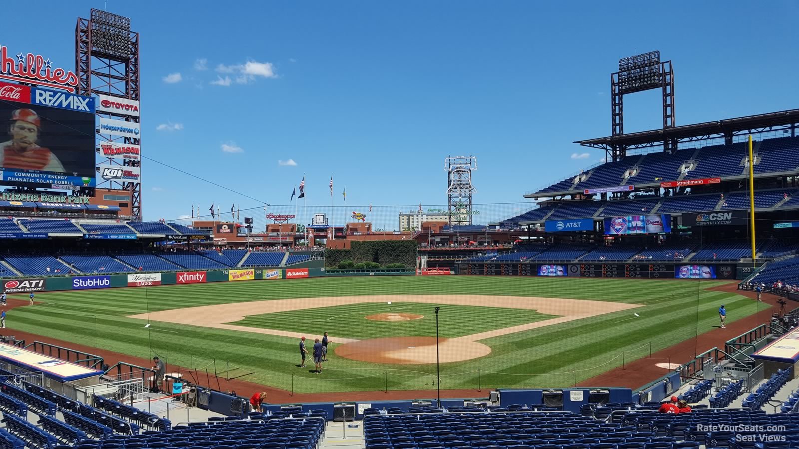 section 124, row 25 seat view  for baseball - citizens bank park