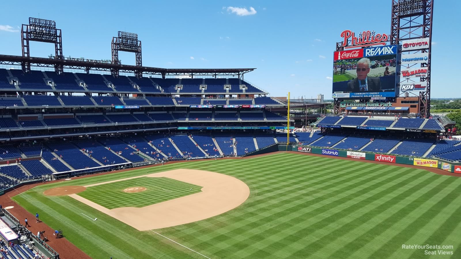 section 309, row 2 seat view  for baseball - citizens bank park