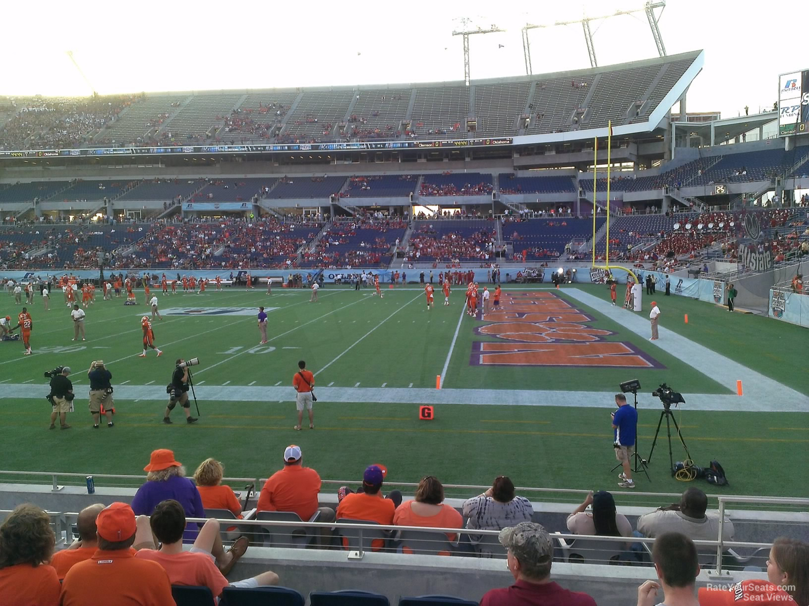 section 105, row h seat view for football - camping world stadium