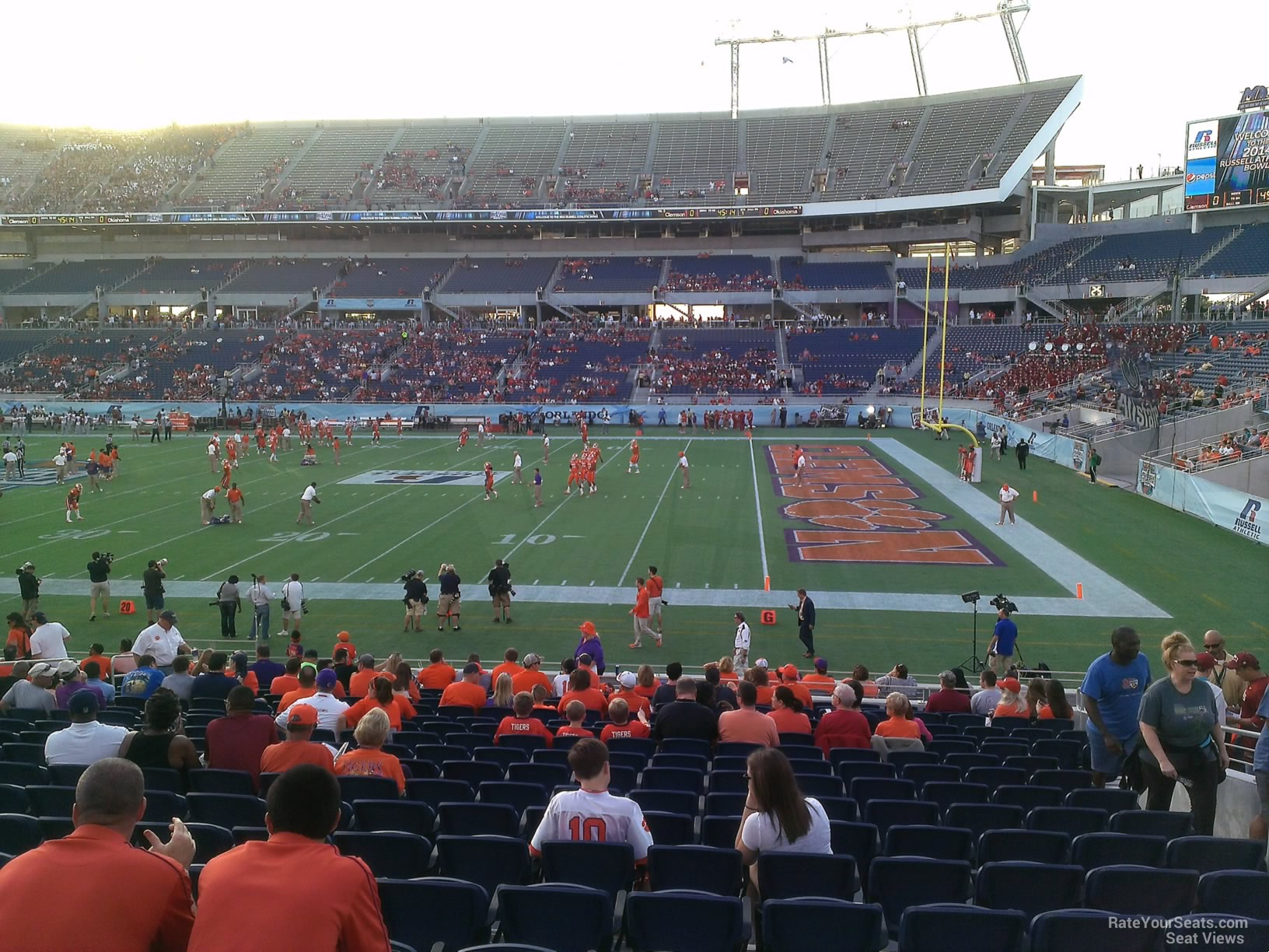 section 105, row w seat view for football - camping world stadium