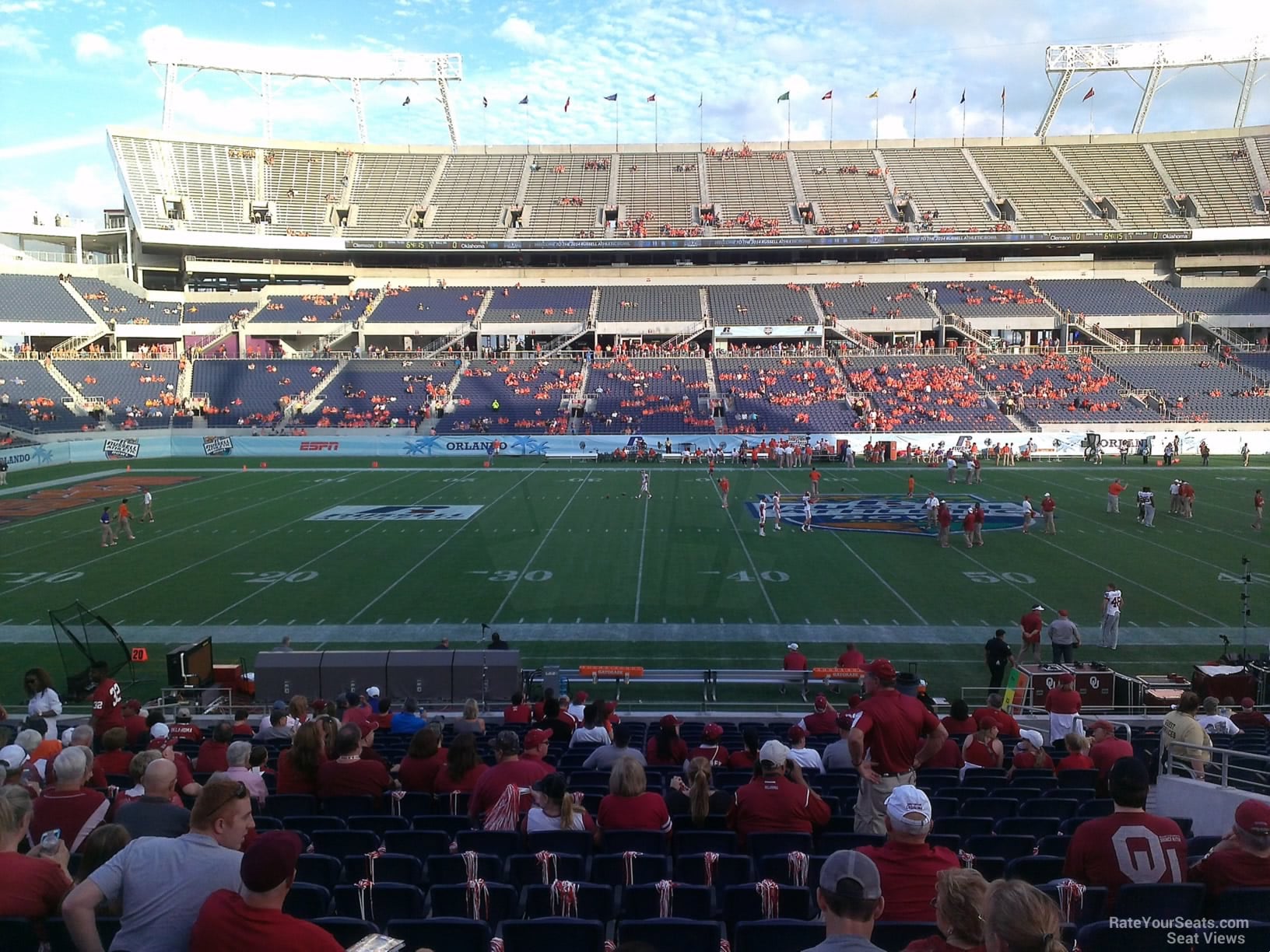 section 135, row w seat view for football - camping world stadium