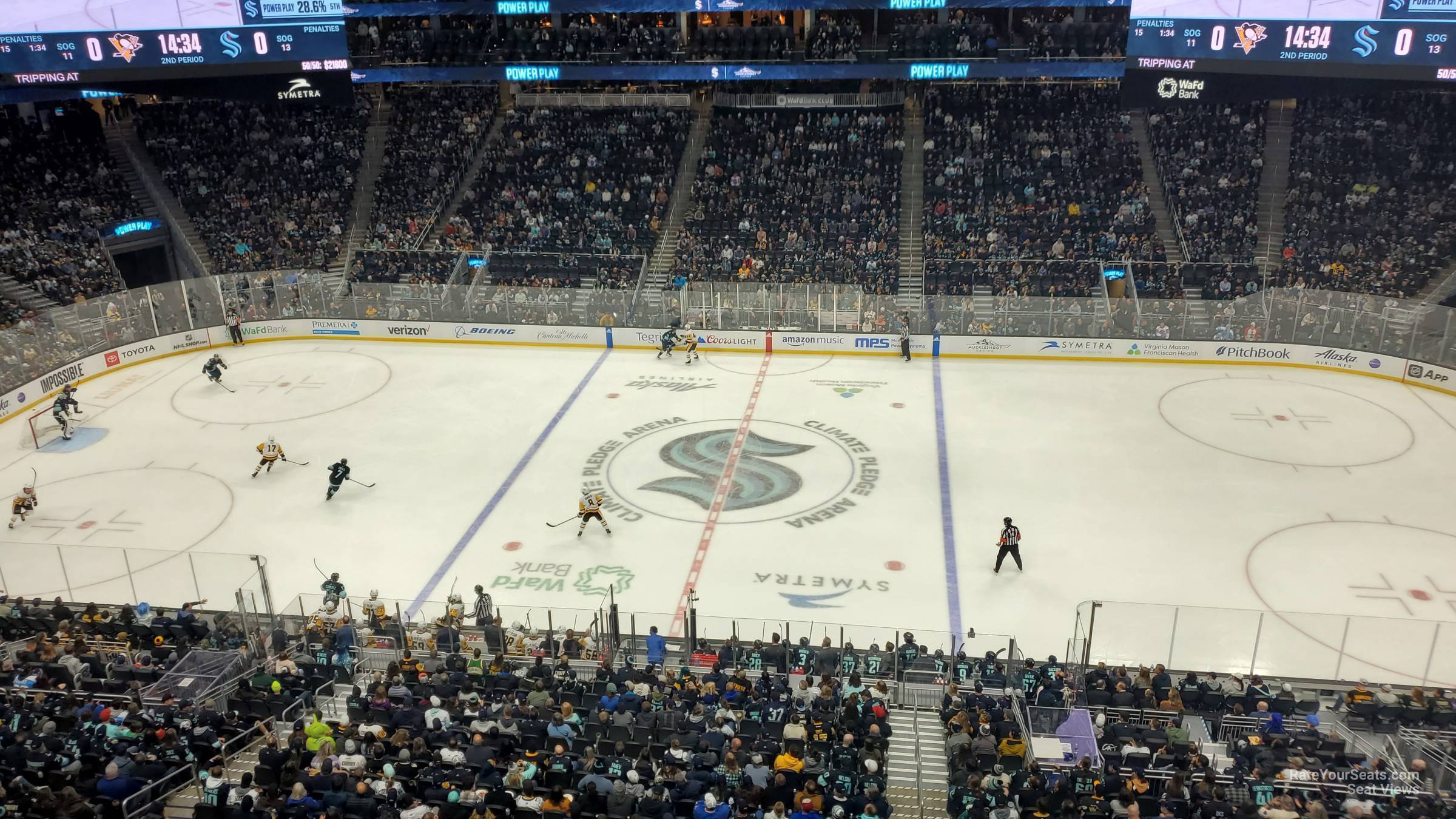 section 101, row f seat view  for hockey - climate pledge arena