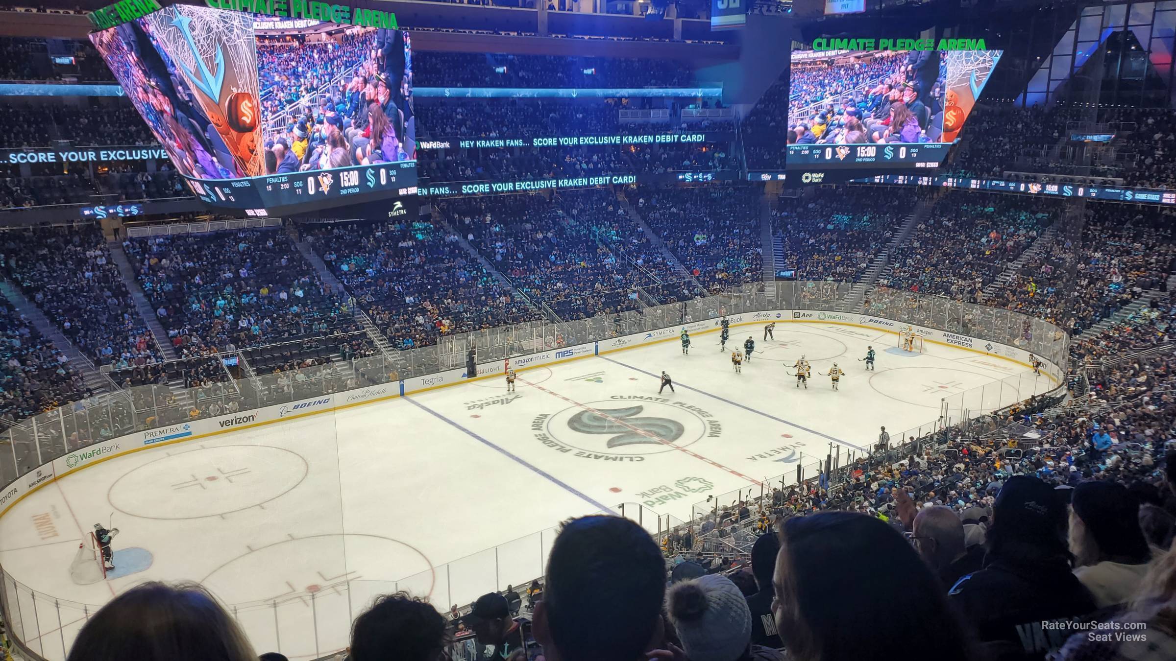 section 103, row bar seat view  for hockey - climate pledge arena