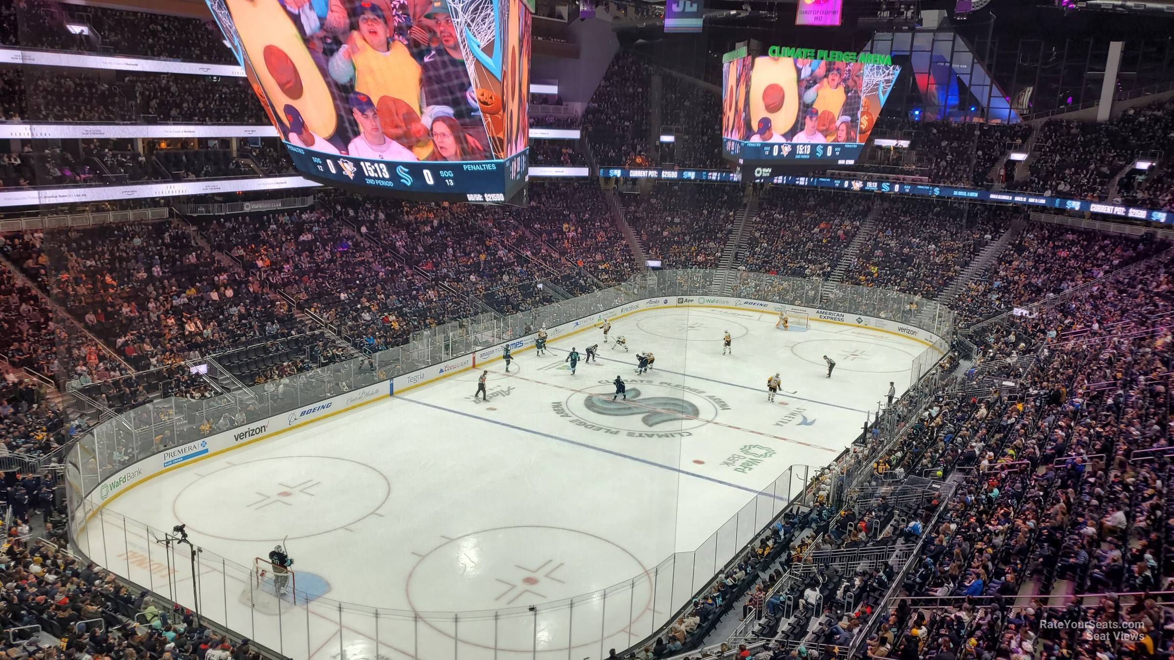 section 105, row c seat view  for hockey - climate pledge arena