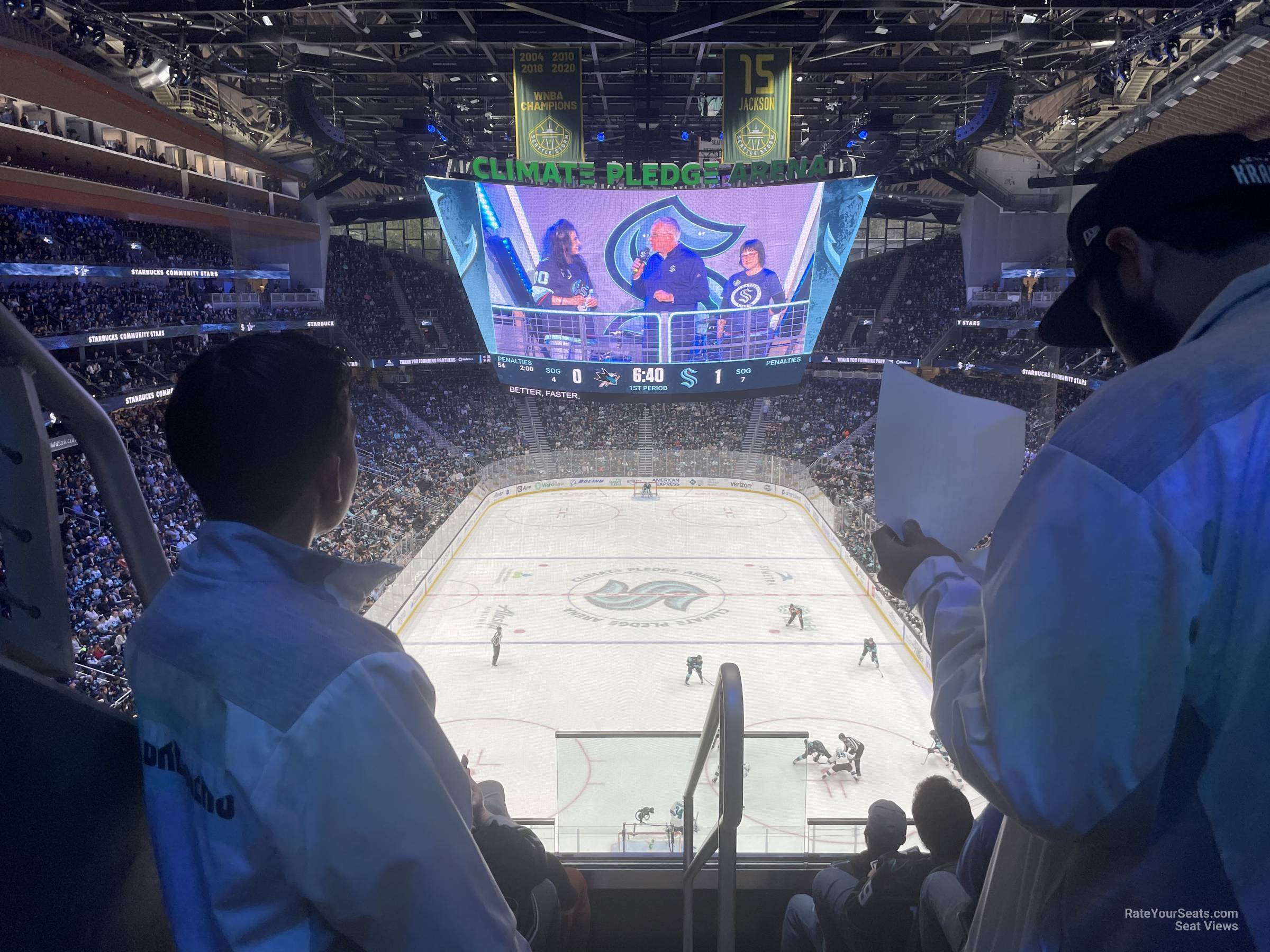 section 107, row e seat view  for hockey - climate pledge arena