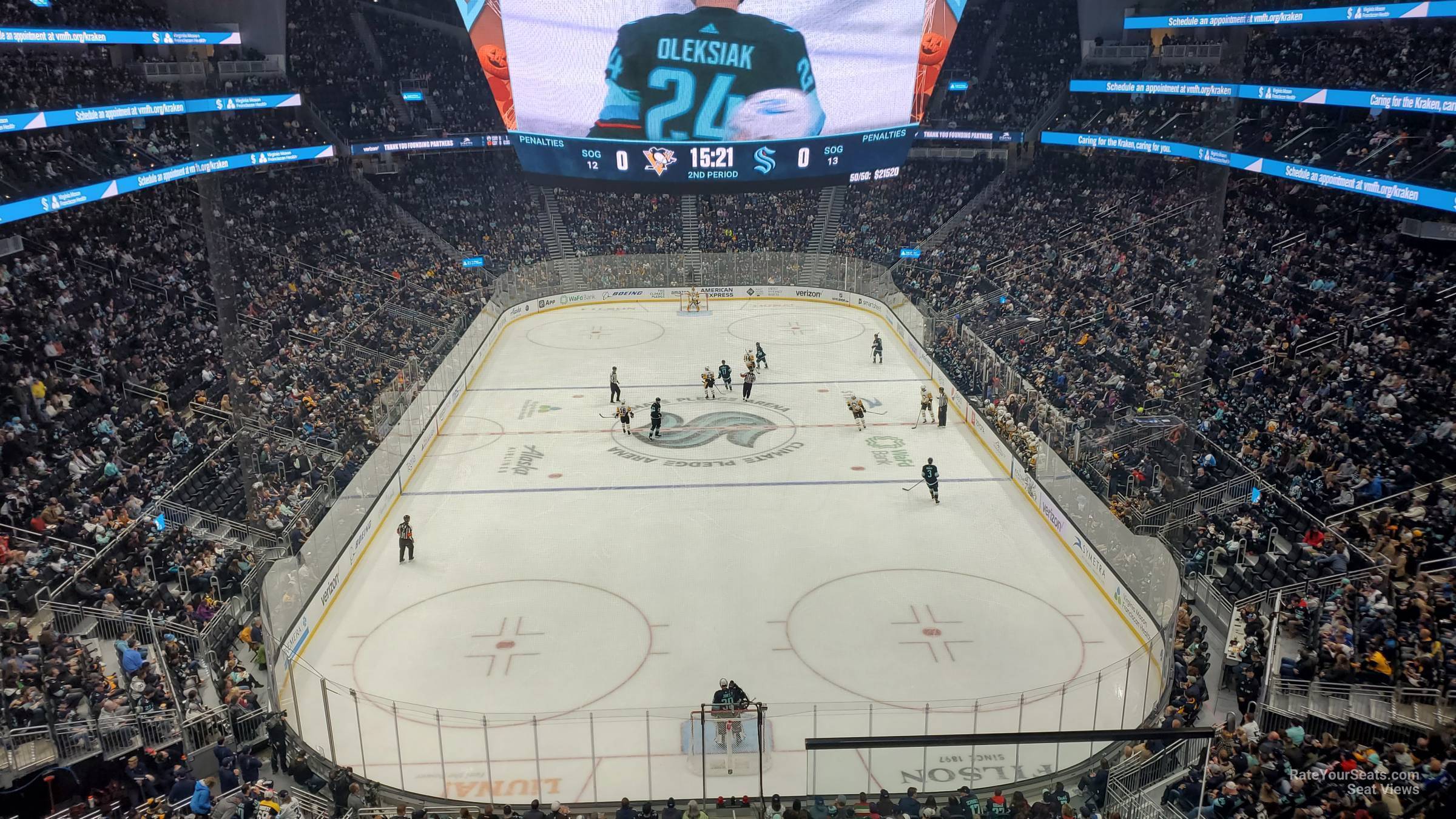section 108, row c seat view  for hockey - climate pledge arena