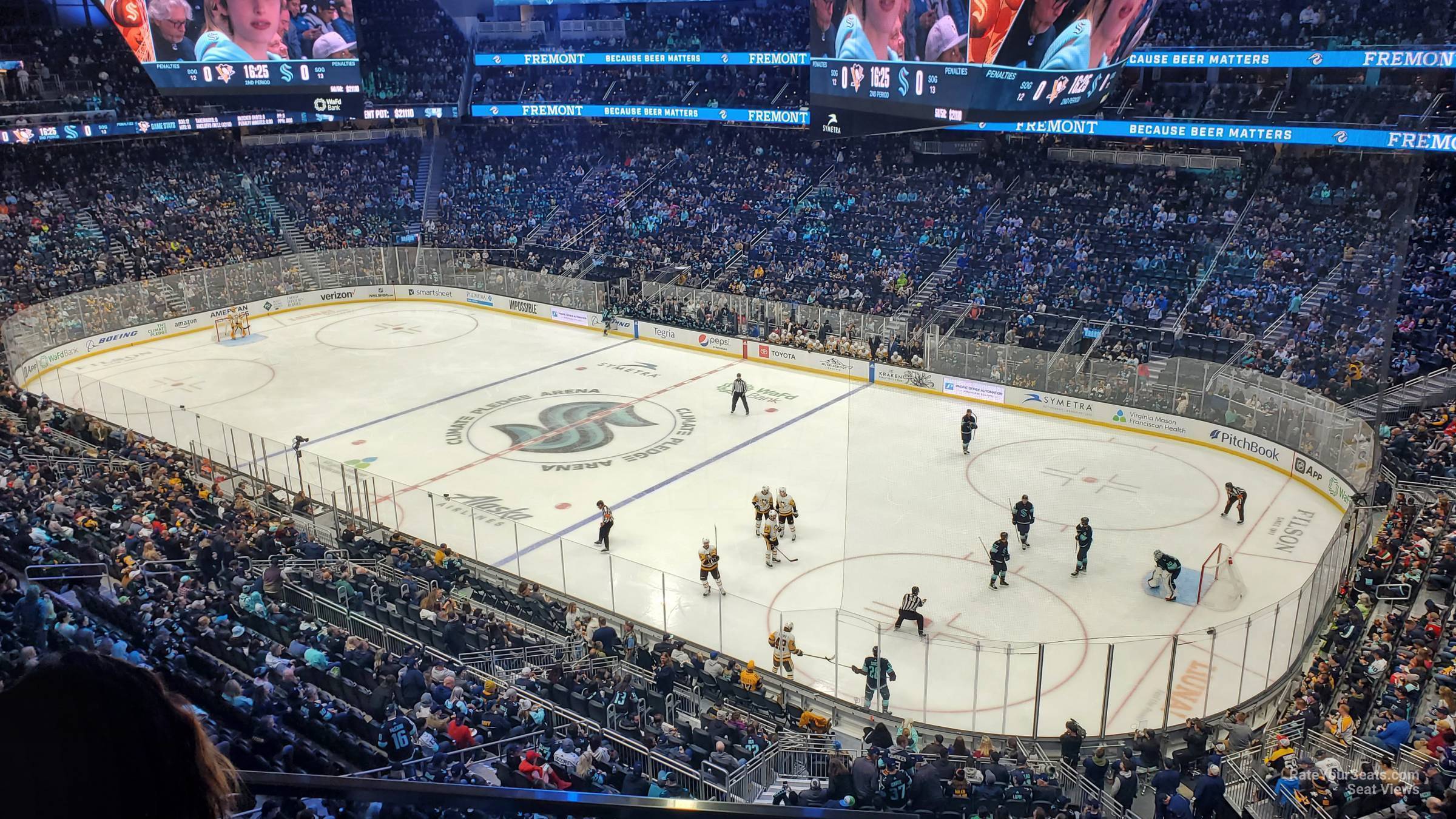 section 111, row b seat view  for hockey - climate pledge arena