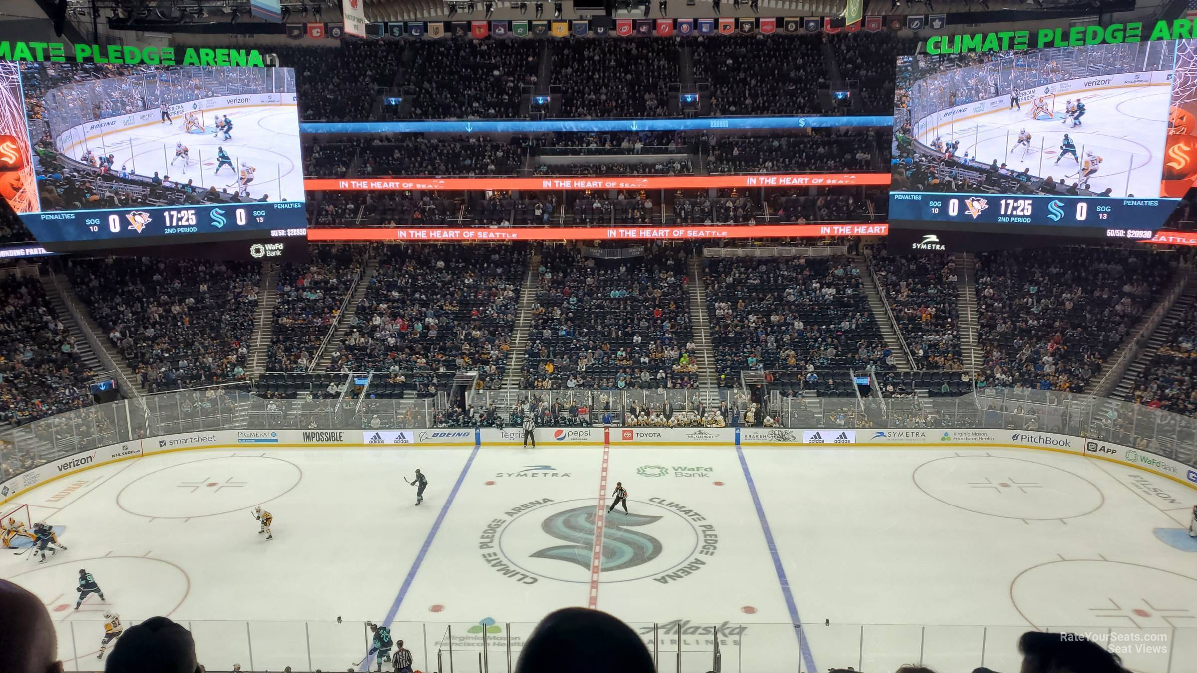 section 114, row bar seat view  for hockey - climate pledge arena