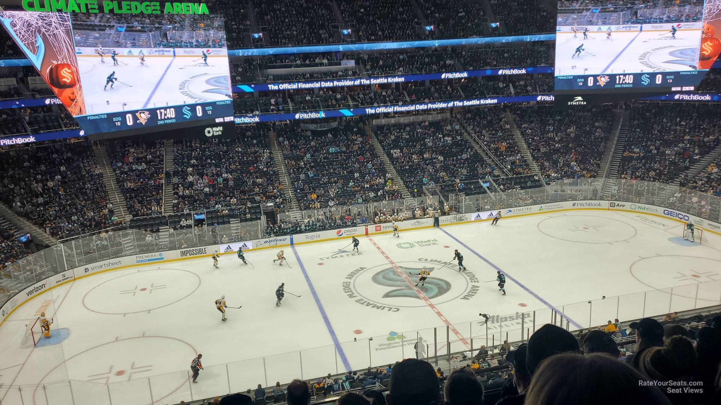 section 115, row bar seat view  for hockey - climate pledge arena