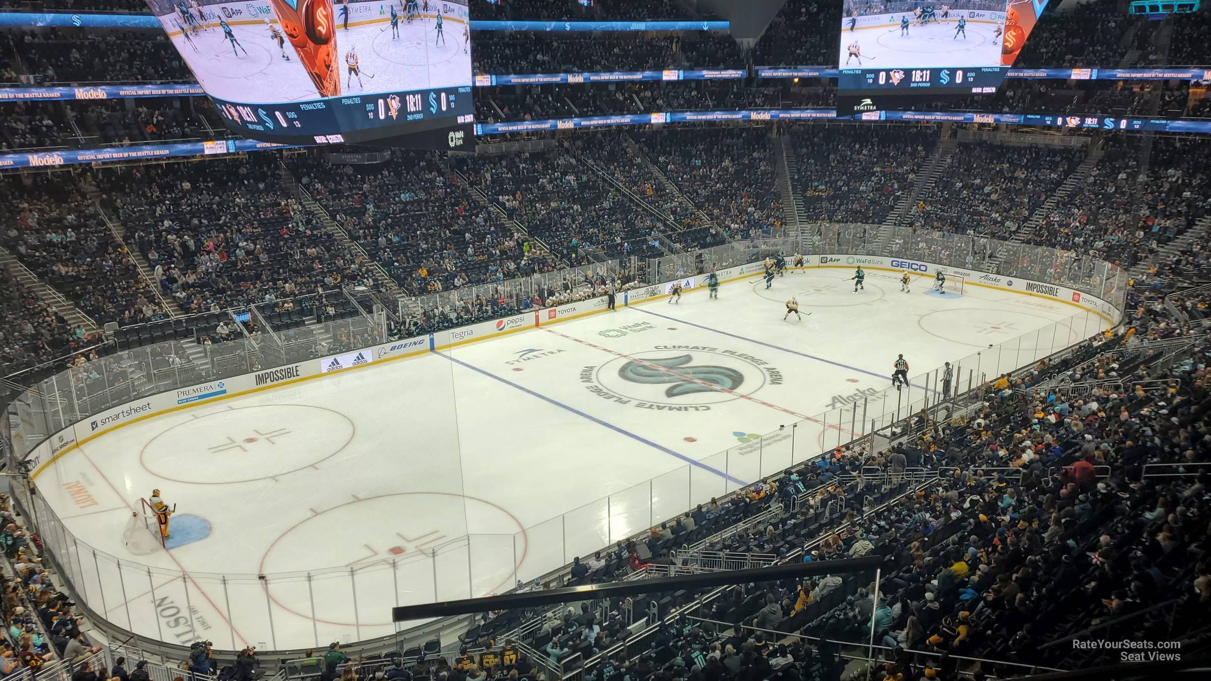 section 117, row b seat view  for hockey - climate pledge arena
