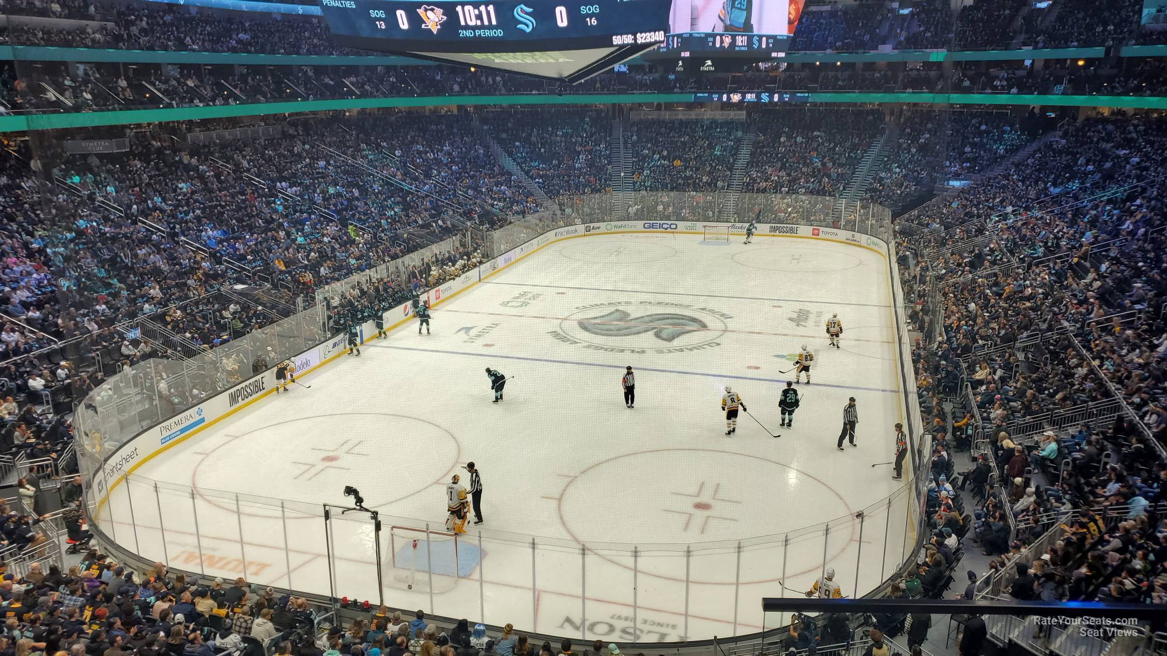 section 120, row c seat view  for hockey - climate pledge arena