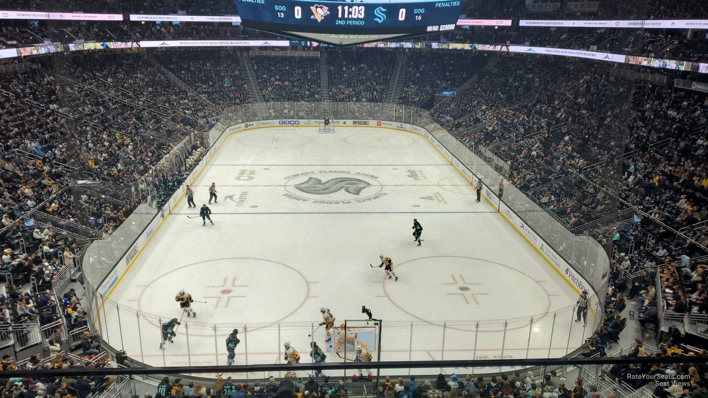 section 121, row e seat view  for hockey - climate pledge arena