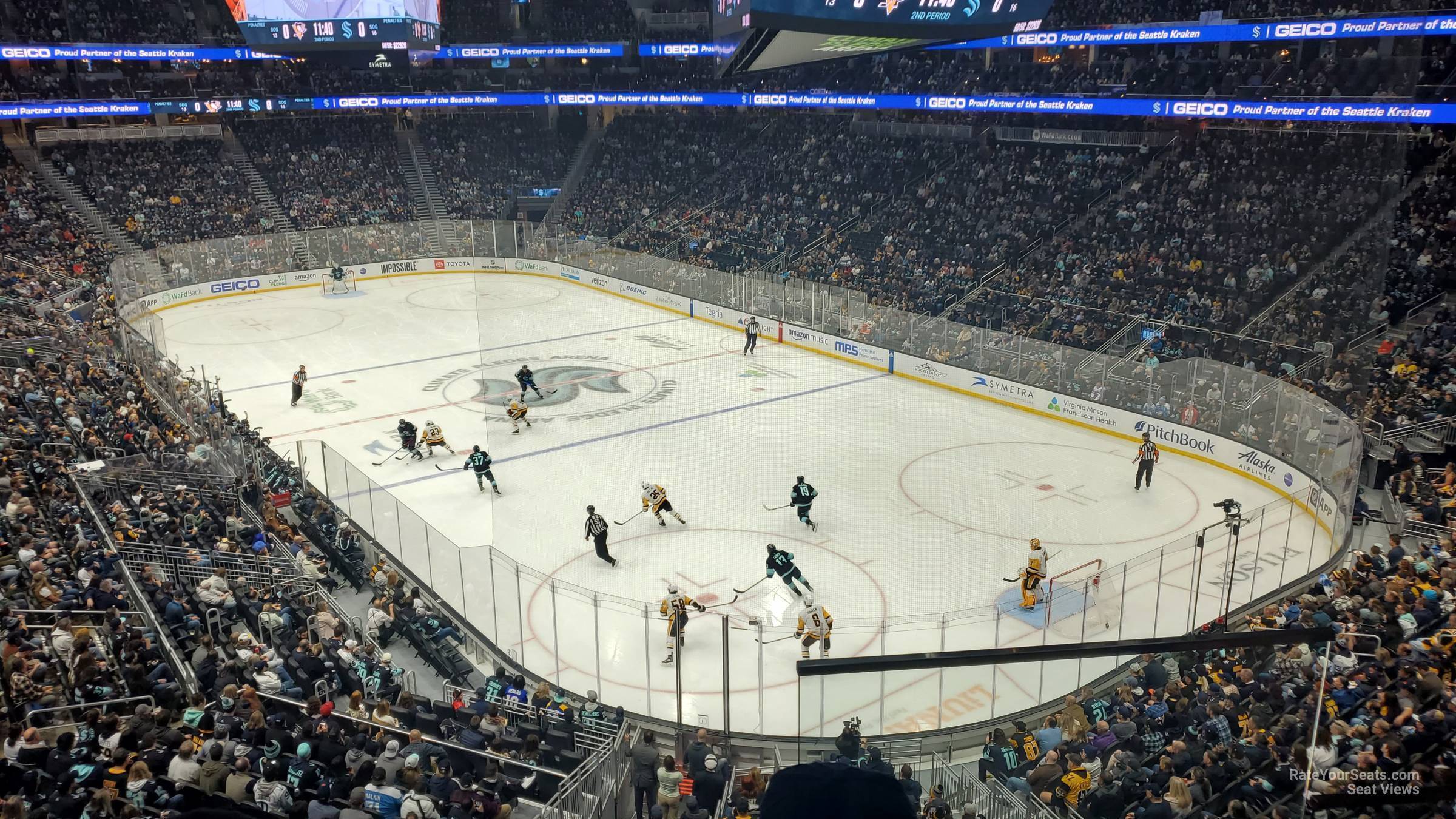 section 123, row c seat view  for hockey - climate pledge arena