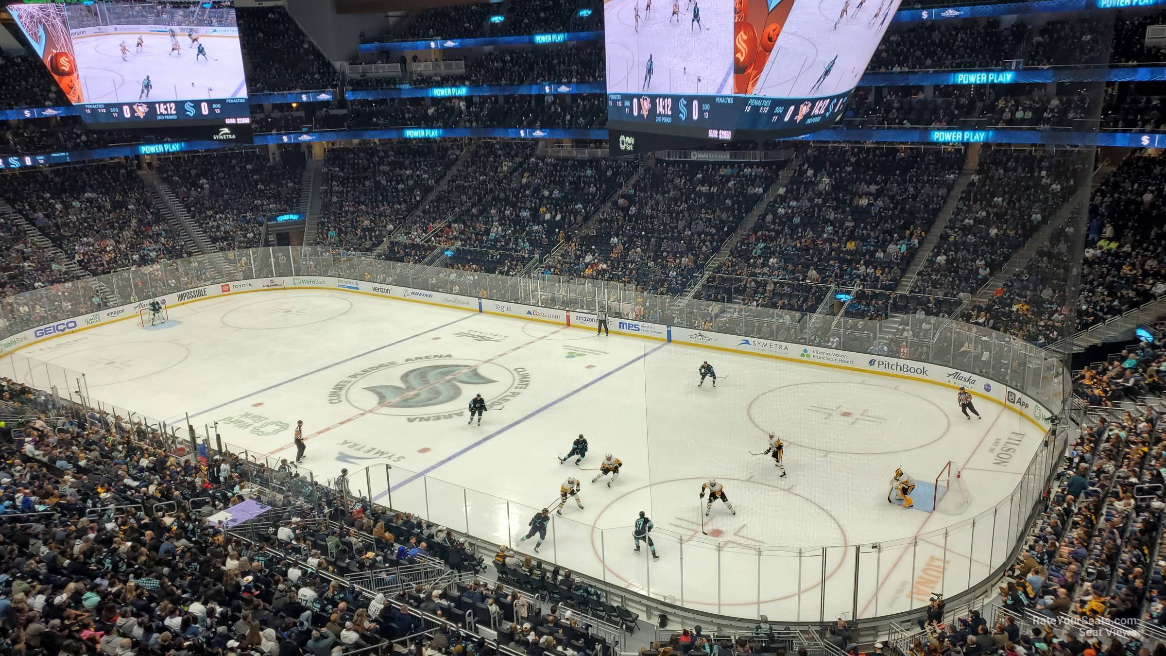 section 124, row f seat view  for hockey - climate pledge arena