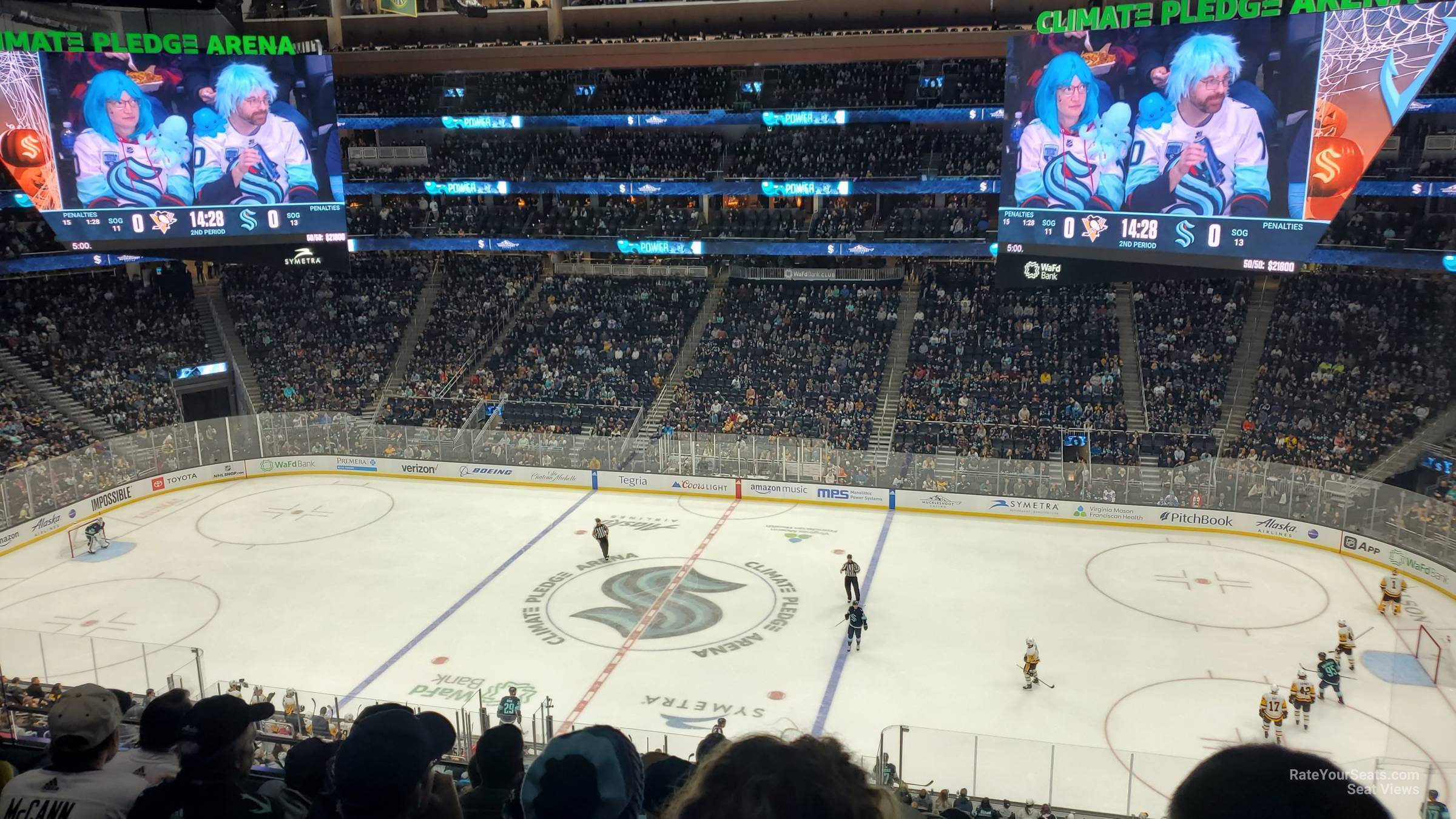 section 126, row bar seat view  for hockey - climate pledge arena