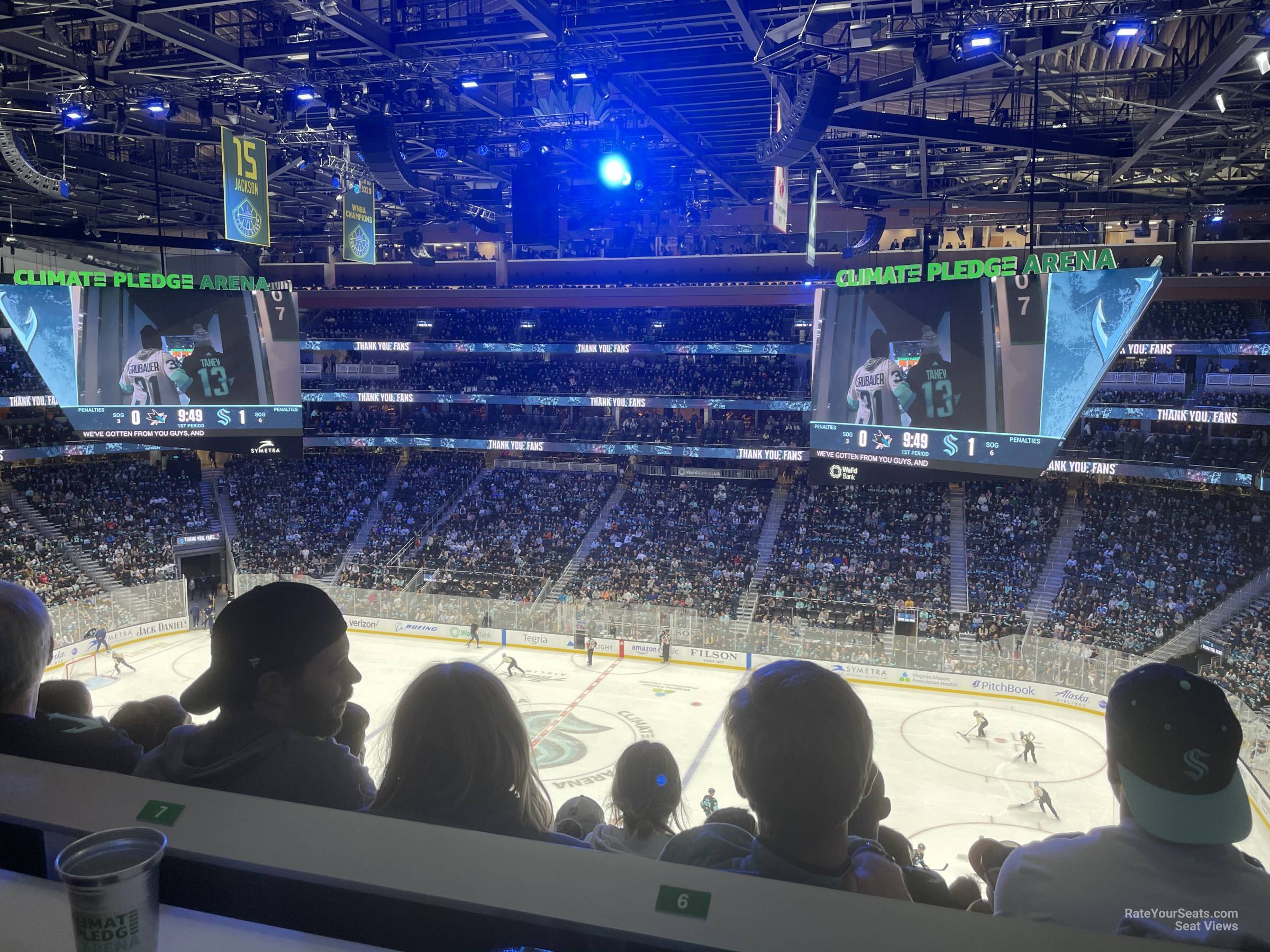 section 126, row bar seat view  for hockey - climate pledge arena