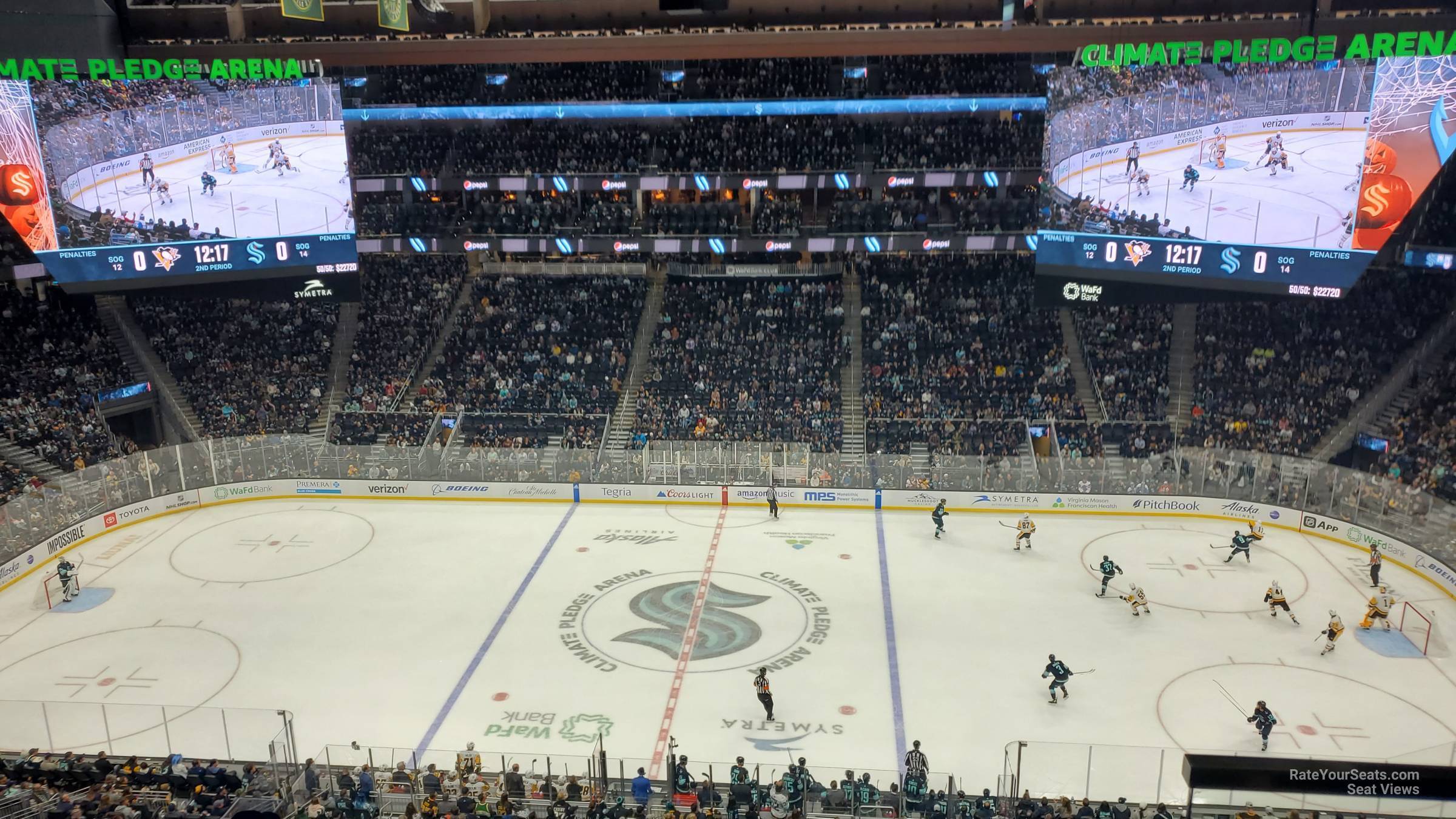 section 201, row c seat view  for hockey - climate pledge arena