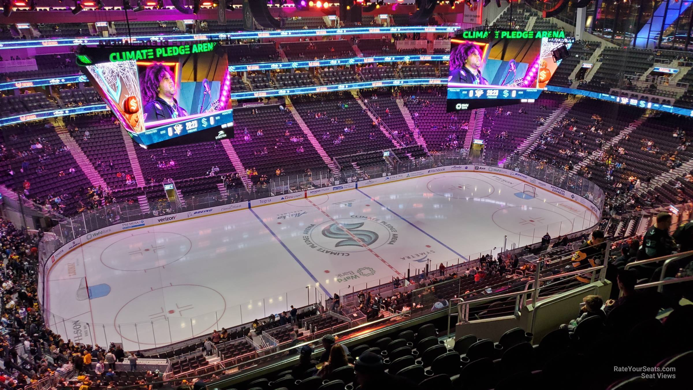 section 203, row l seat view  for hockey - climate pledge arena
