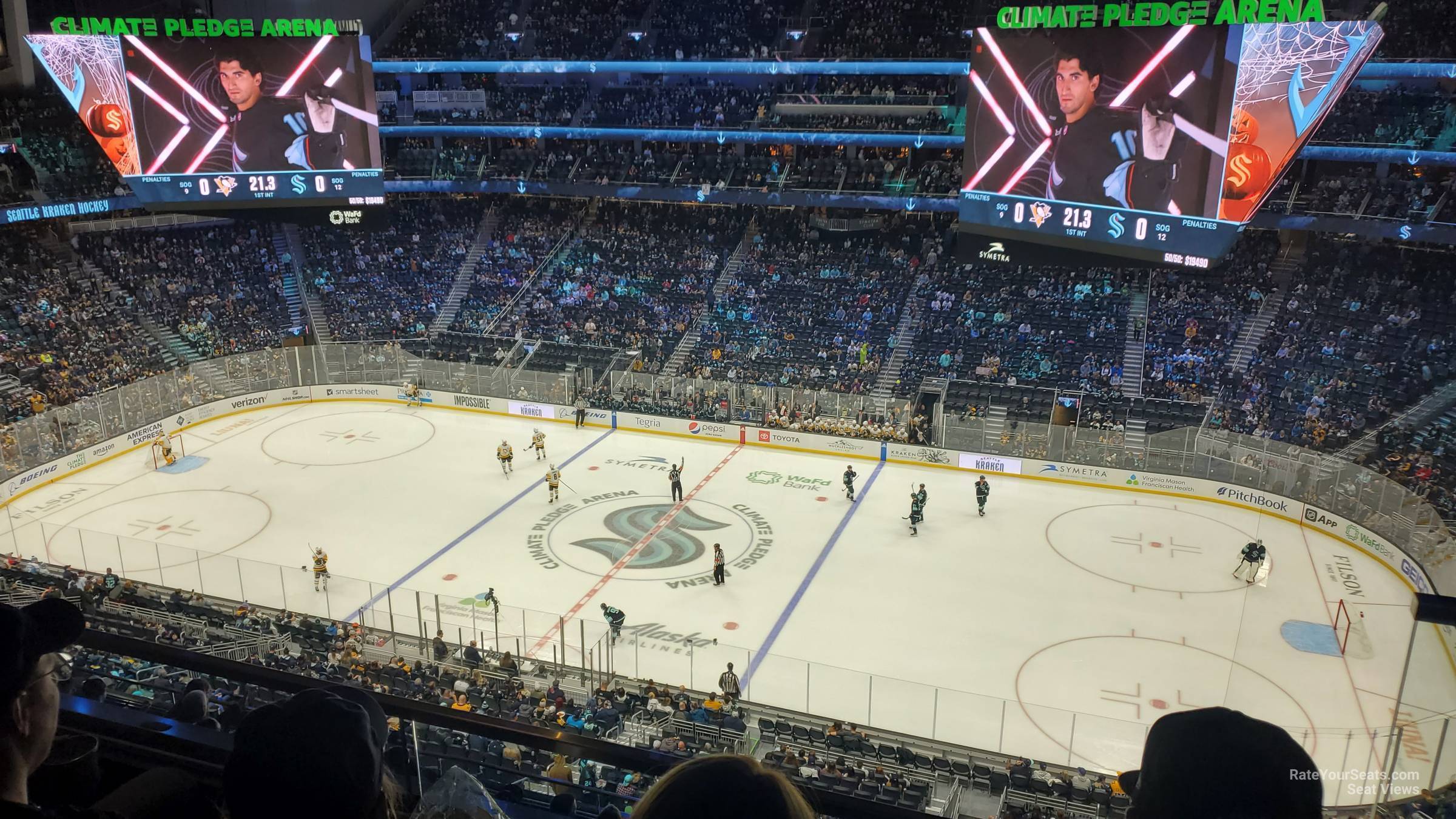 section 213, row c seat view  for hockey - climate pledge arena