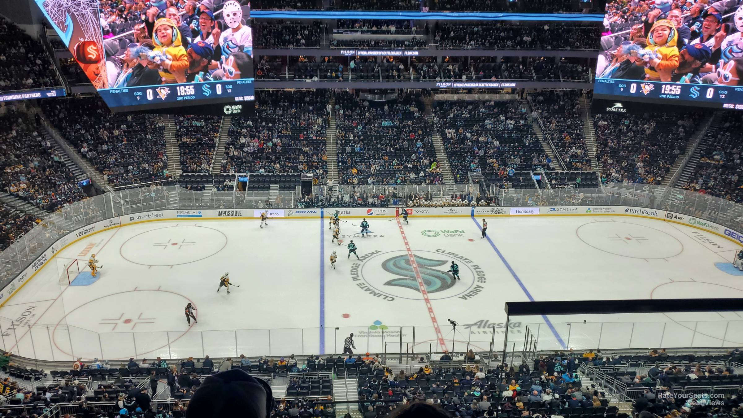 section 215, row c seat view  for hockey - climate pledge arena