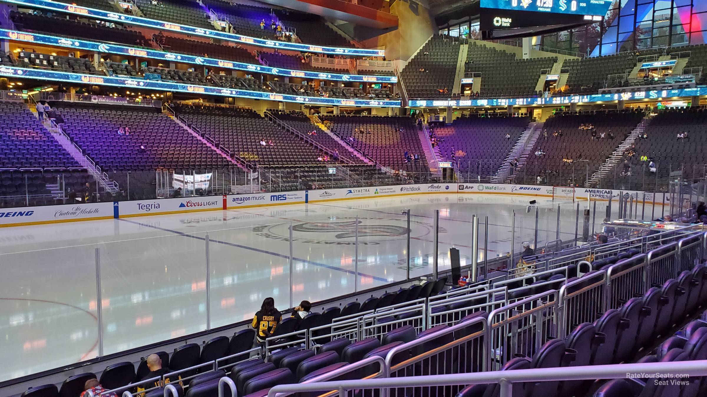 section 3, row j seat view  for hockey - climate pledge arena