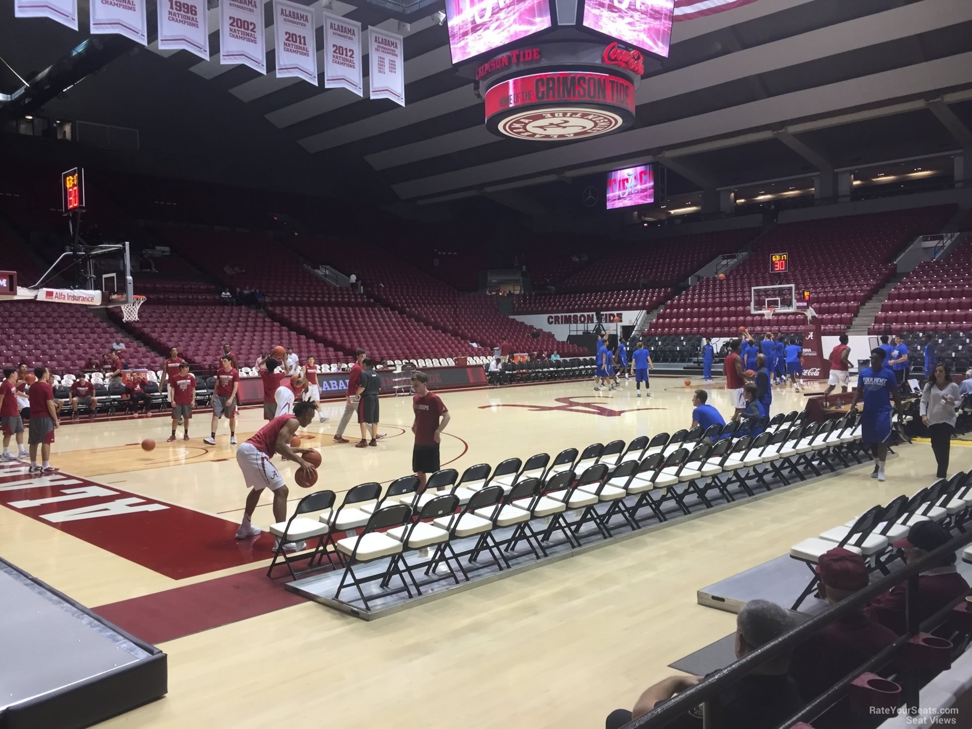 section s, row 1 seat view  - coleman coliseum