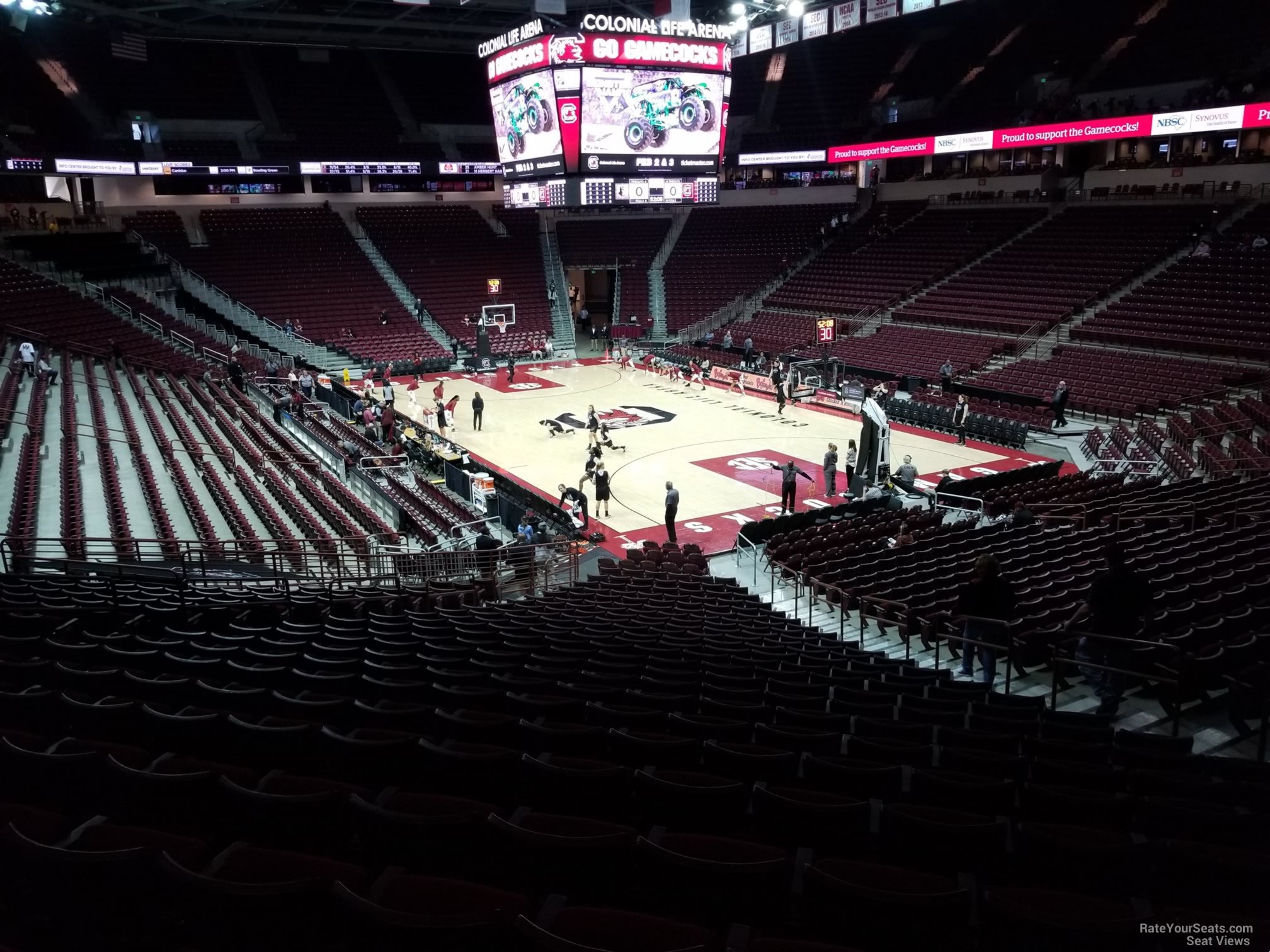 section 102, row 25 seat view  for basketball - colonial life arena