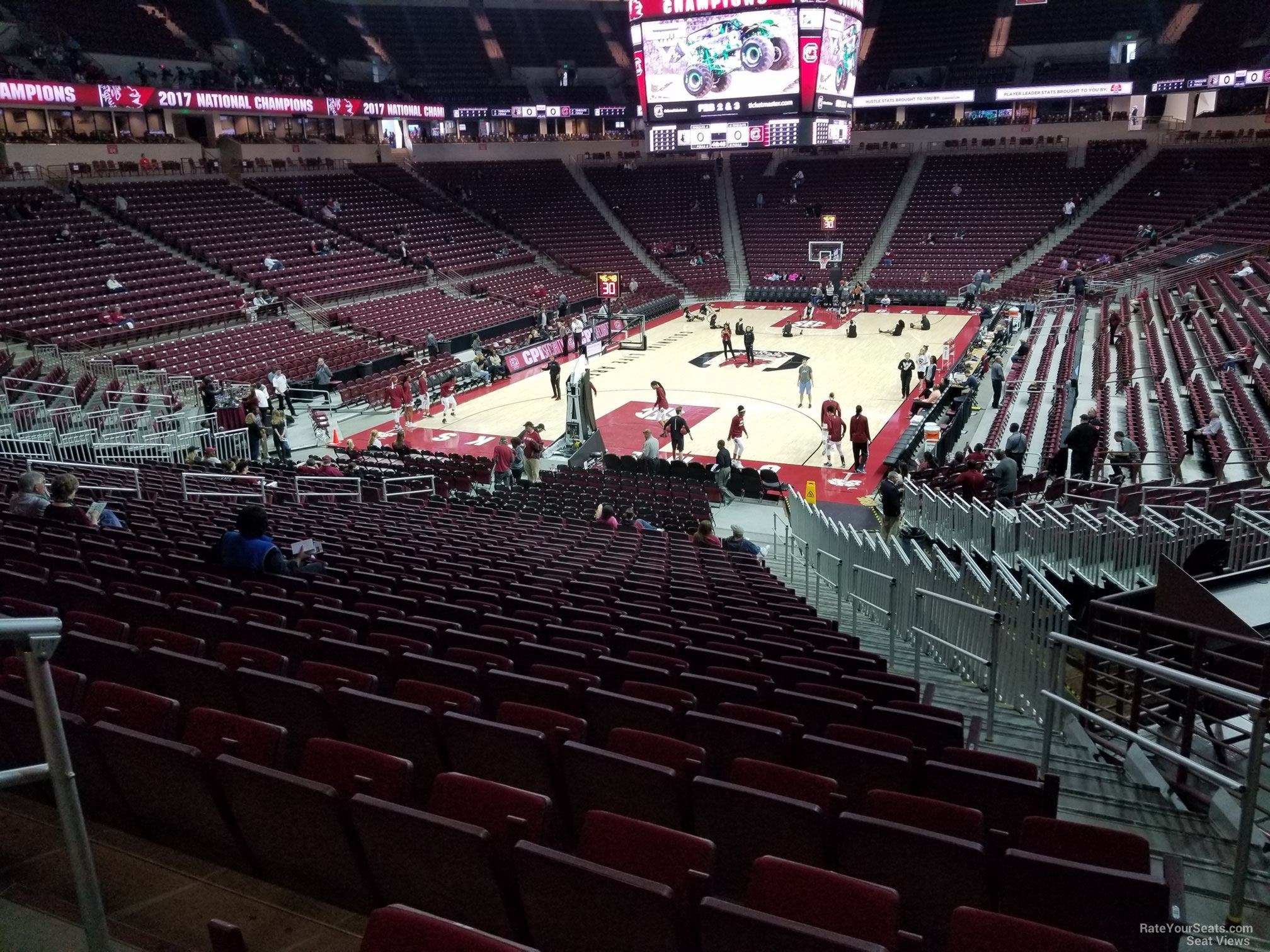 section 109, row 25 seat view  for basketball - colonial life arena