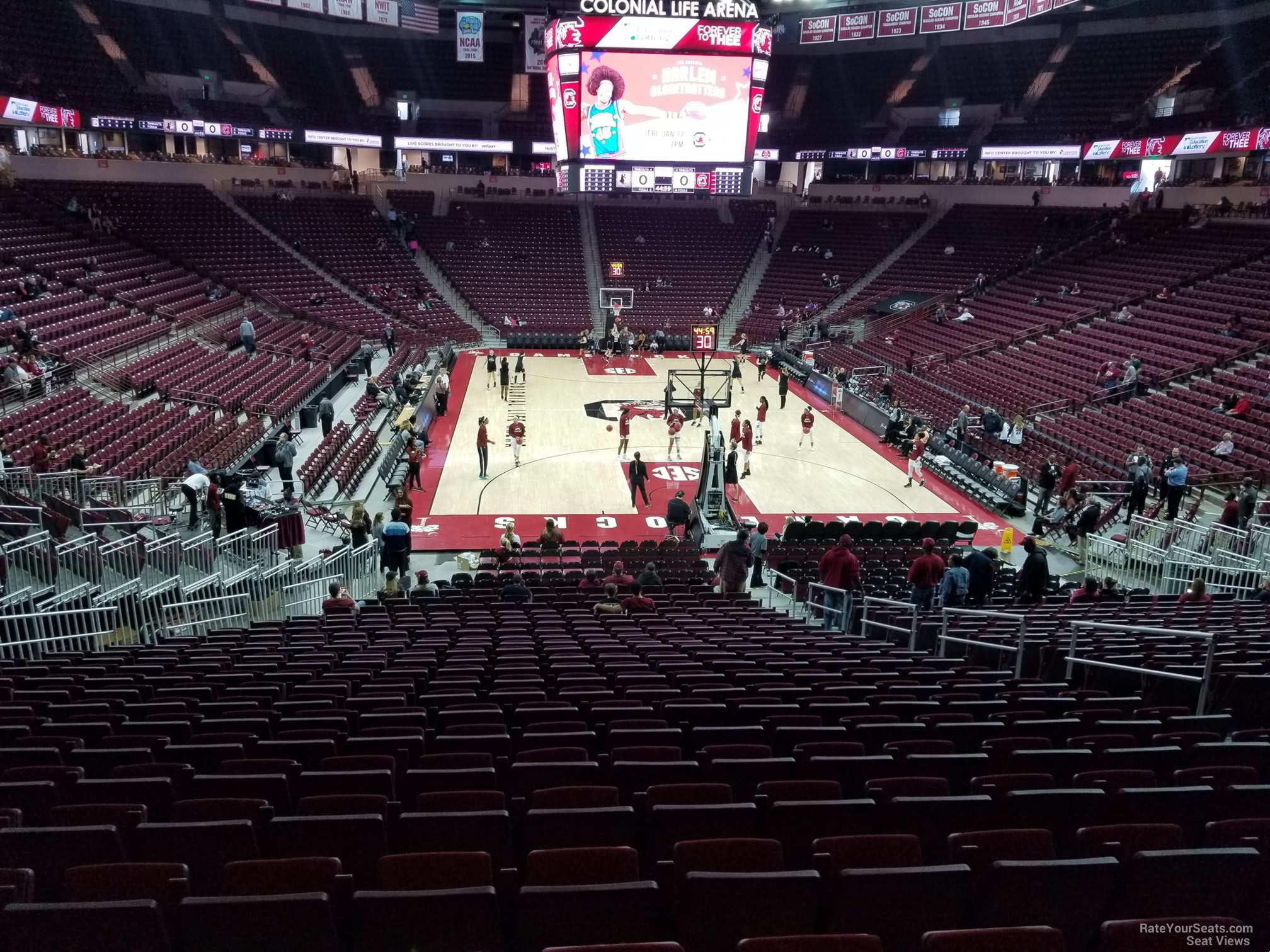 section 110, row 25 seat view  for basketball - colonial life arena